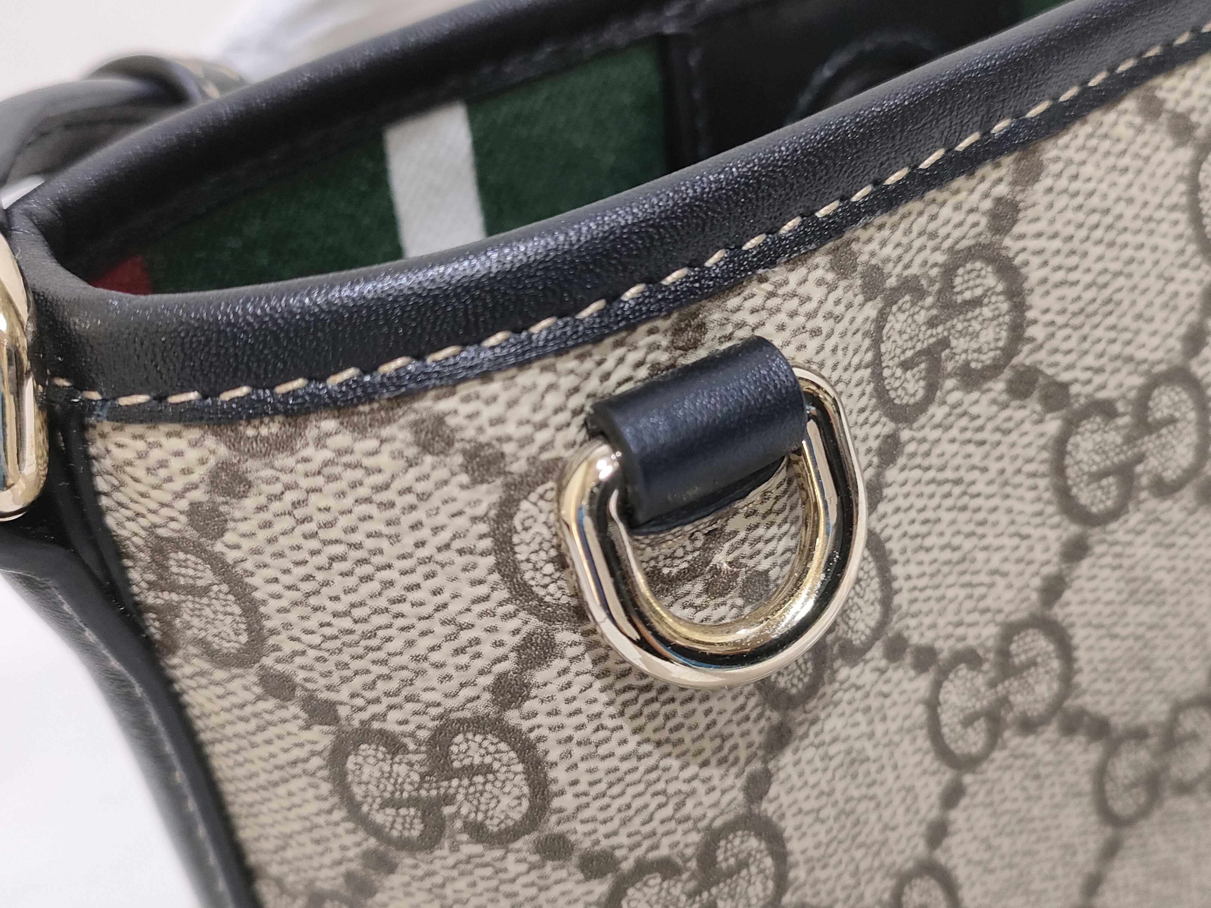 GG Supreme Nano Bucket PVC x Leather Shoulder Bag Beige x Black 847090 Shoulder Bag — view 12