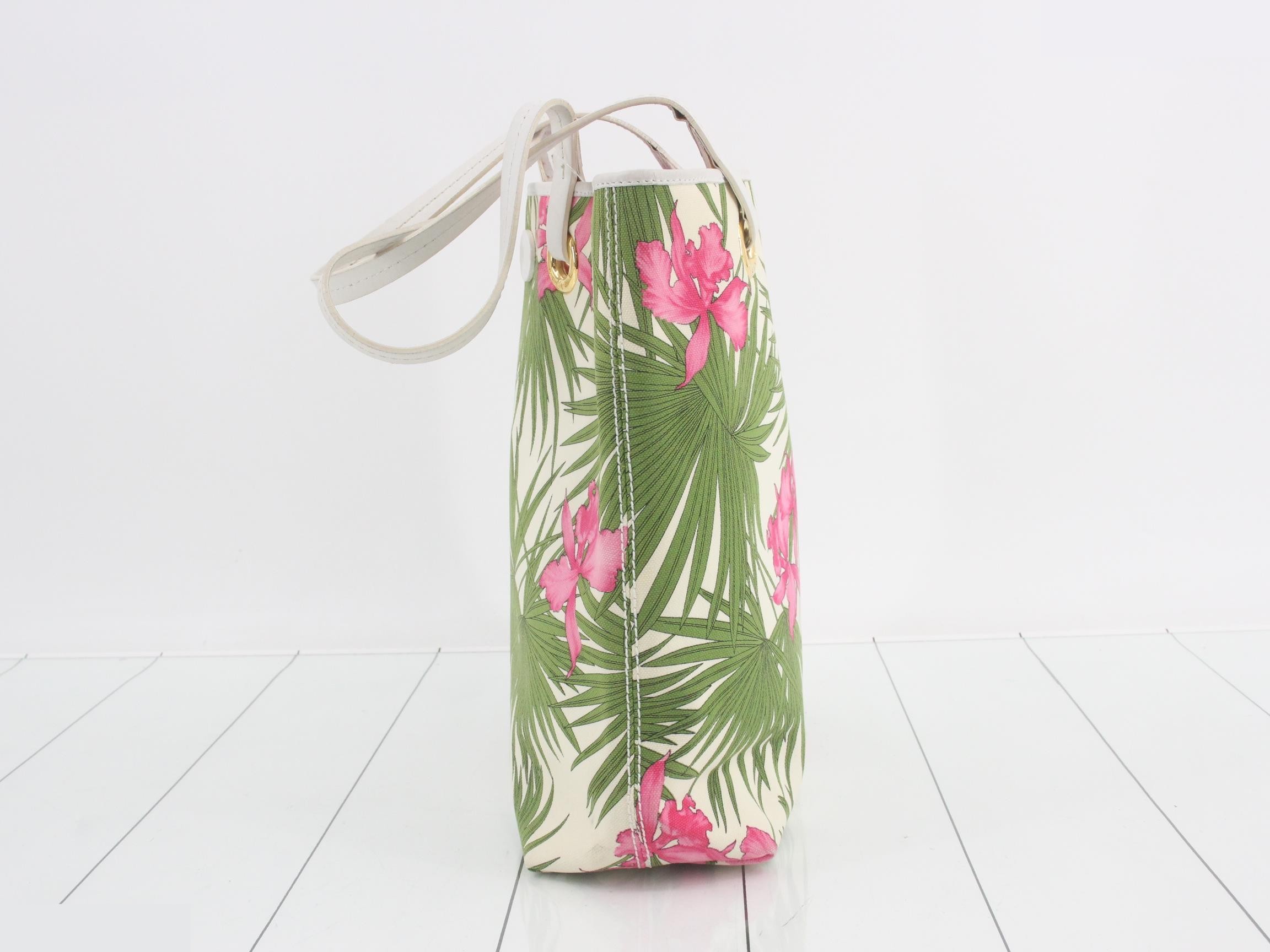 Hibiscus Triomphe Leather Tote Bag — view 3