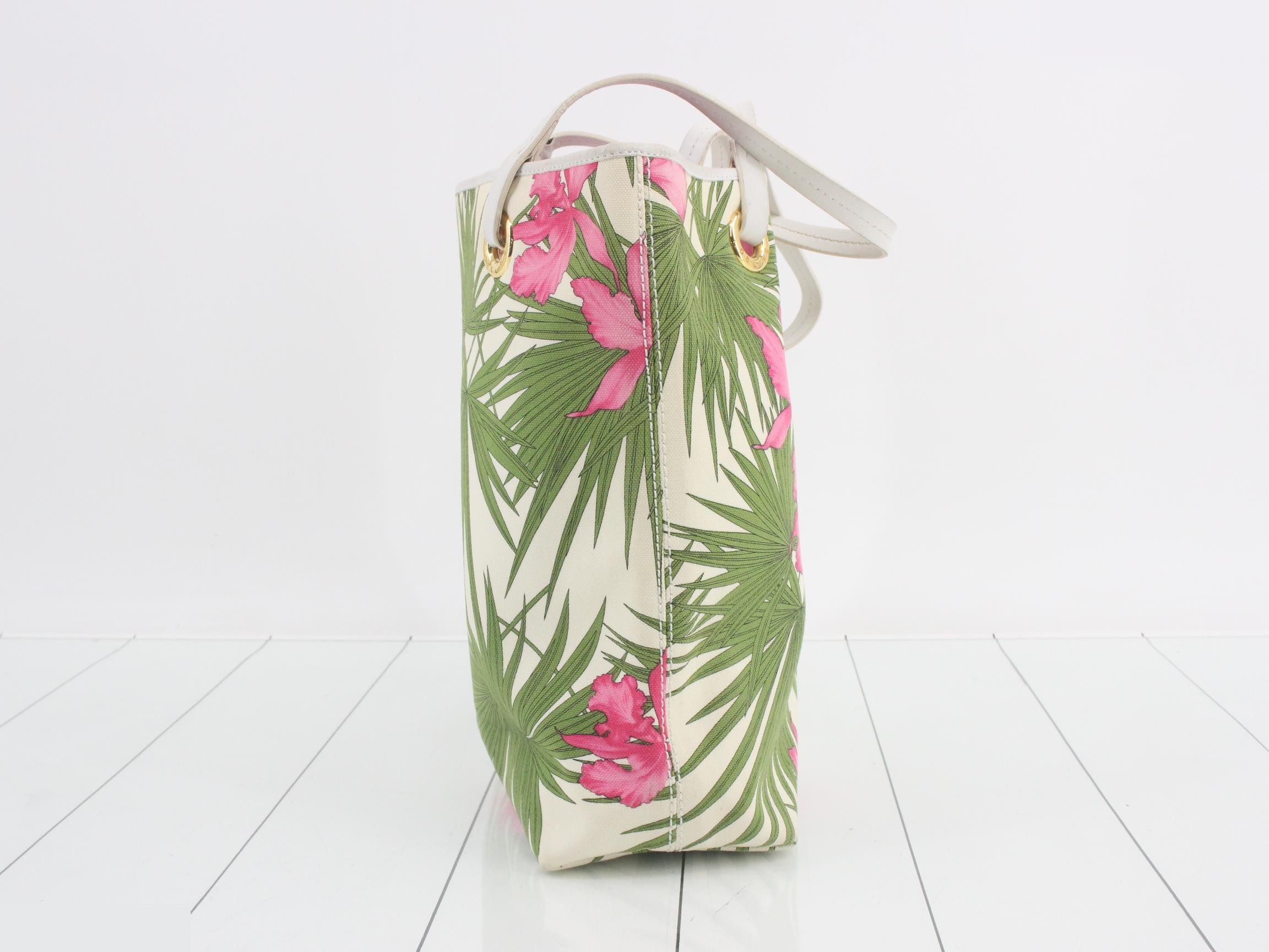 Hibiscus Triomphe Leather Tote Bag — view 4