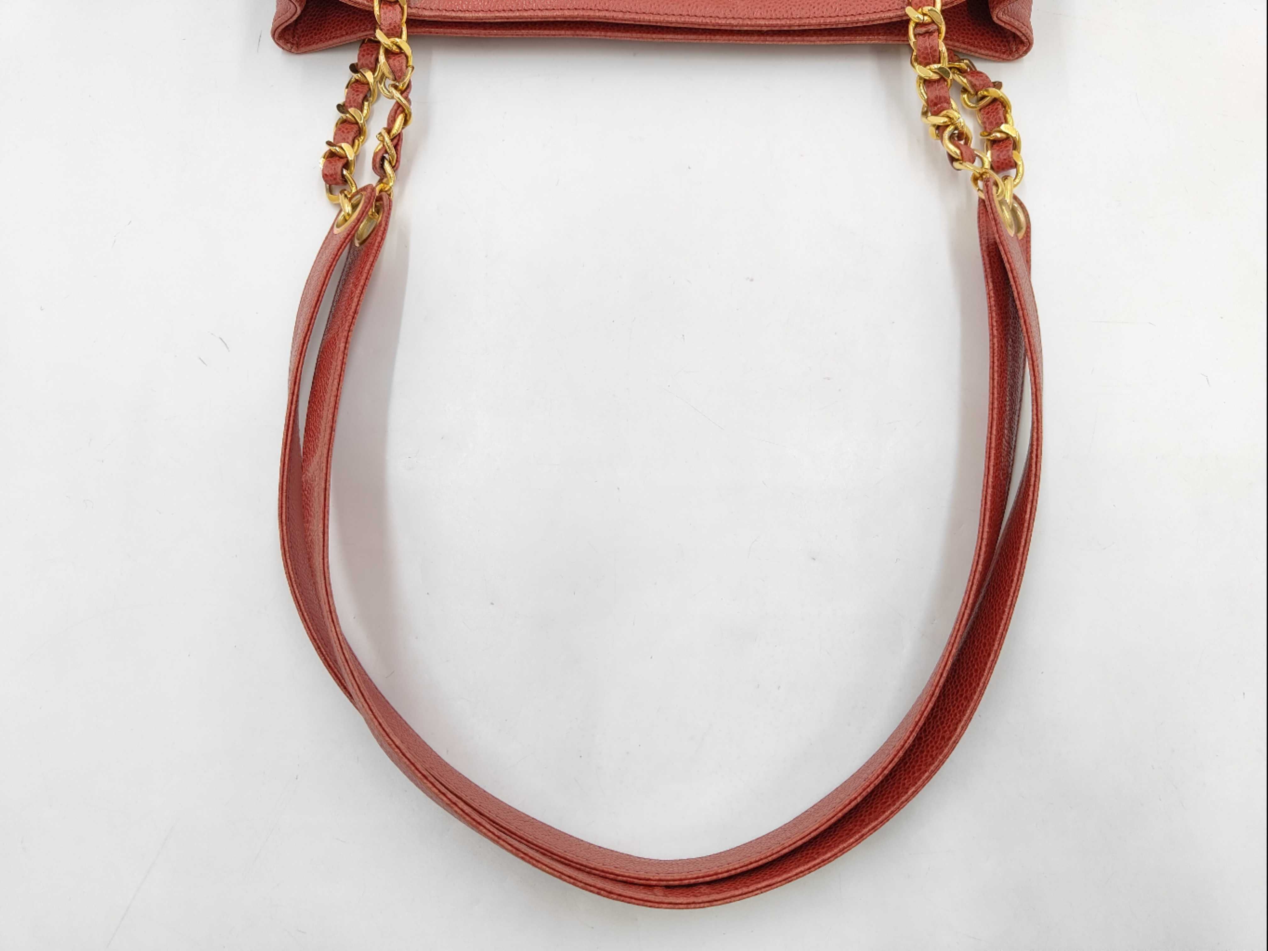 Coco Mark Caviar Skin Chain Tote Bag — view 3