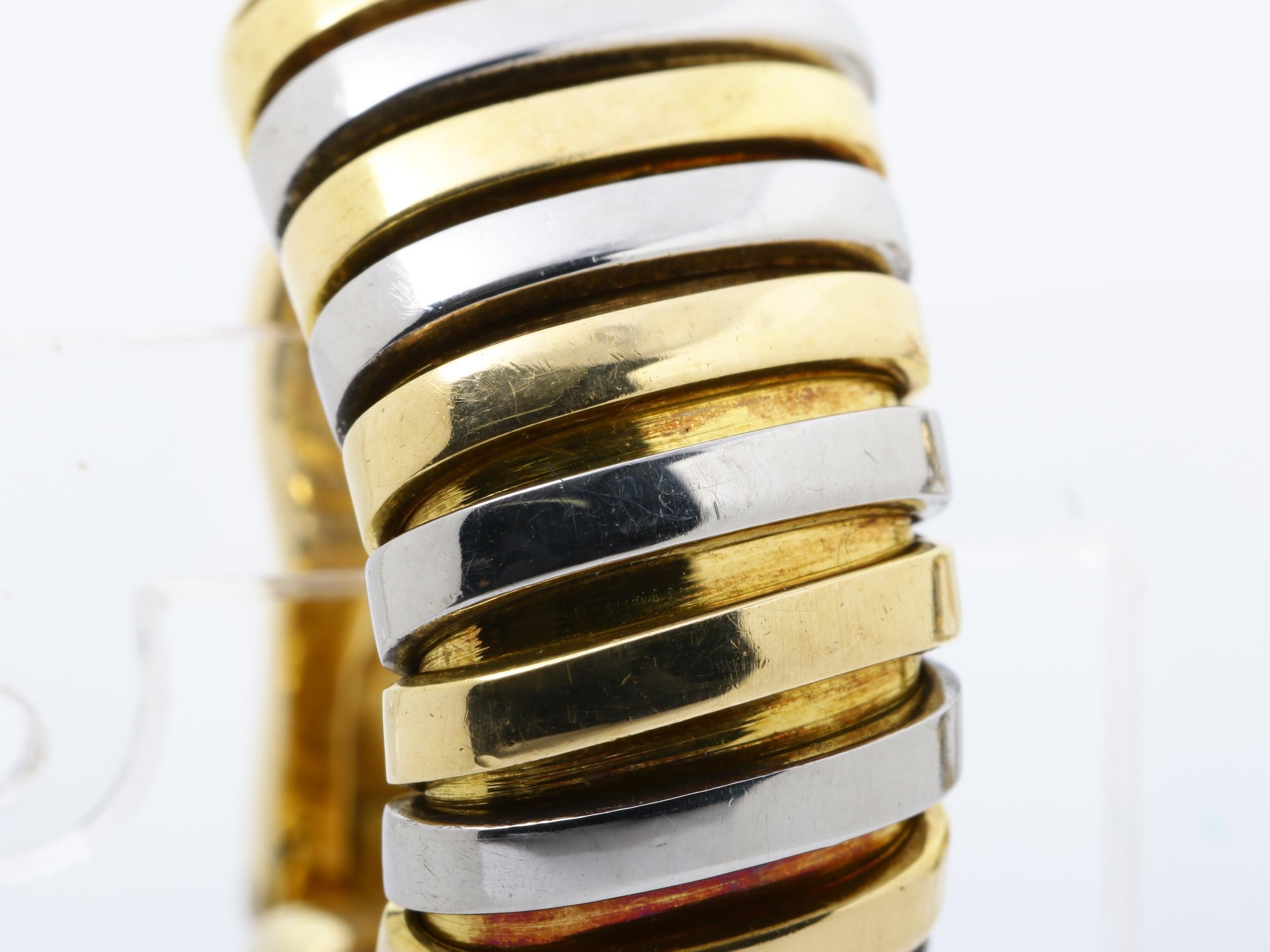 Tubogas earrings, 18K yellow gold/stainless steel, 20.3g — view 2
