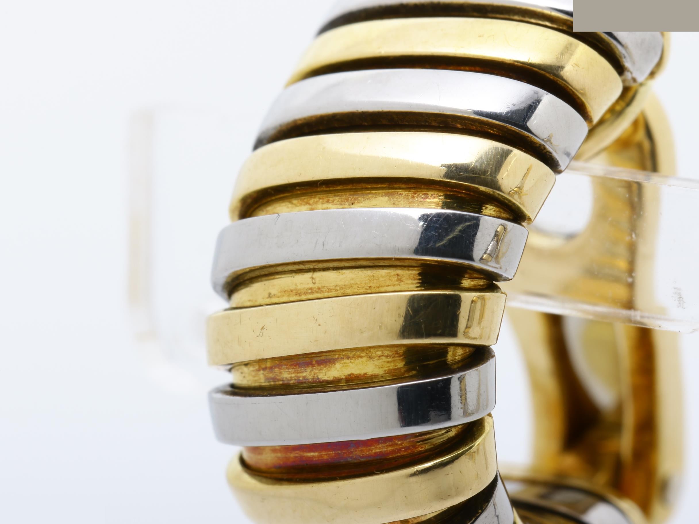 Tubogas earrings, 18K yellow gold/stainless steel, 20.3g — view 3