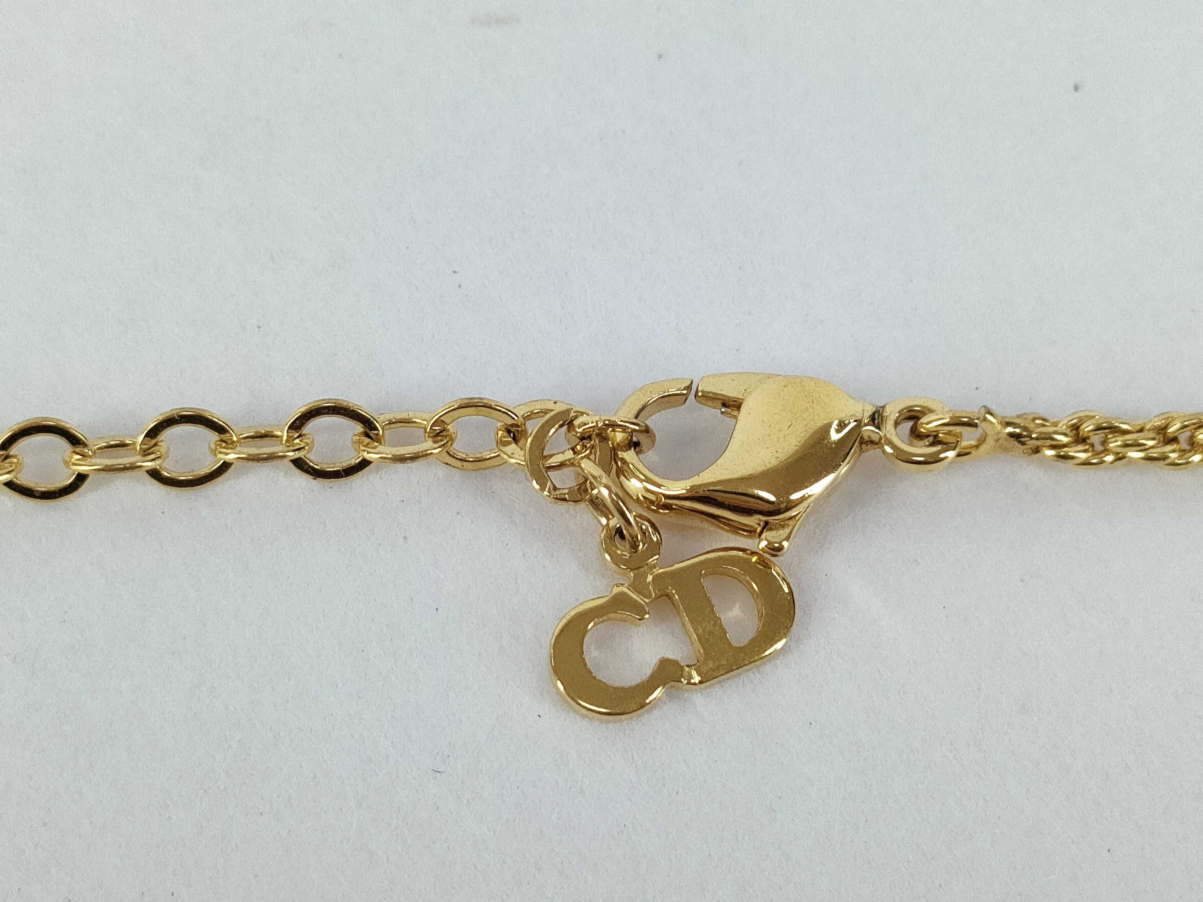 CD Logo Necklace GP Gold Scratches Necklace — view 3