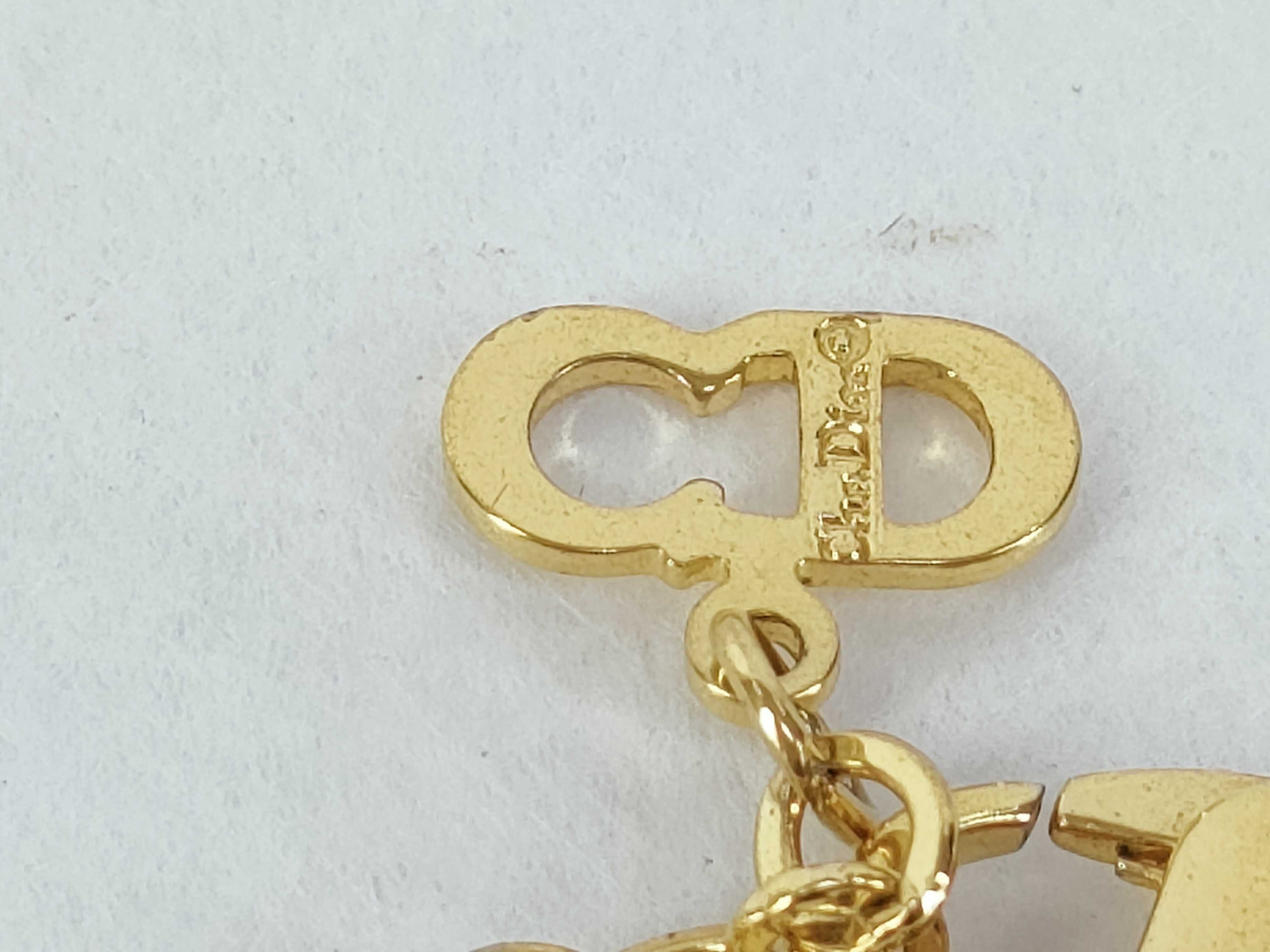 CD Logo Necklace GP Gold Scratches Necklace — view 4