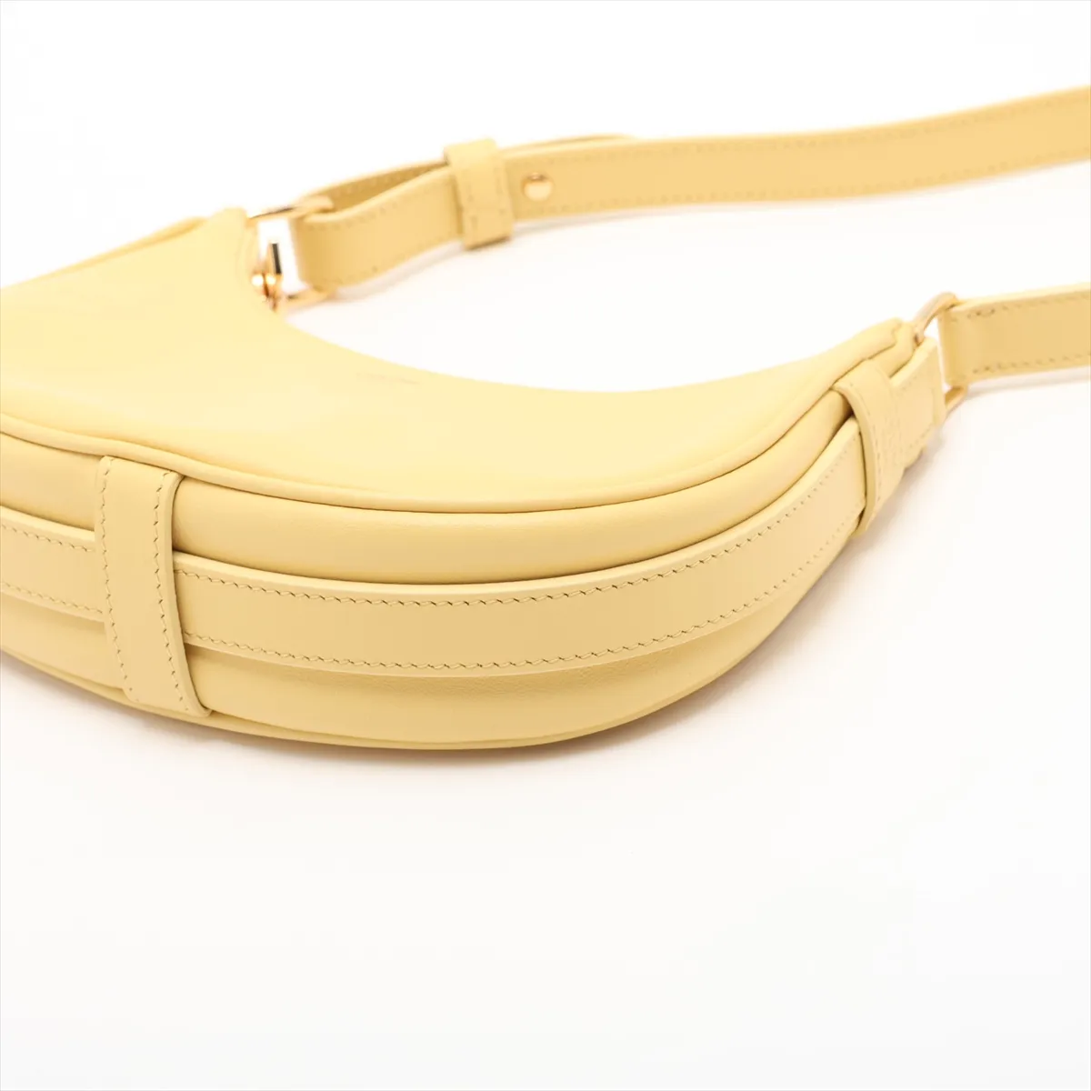 Mini Ava Leather Handbag, Yellow — view 3