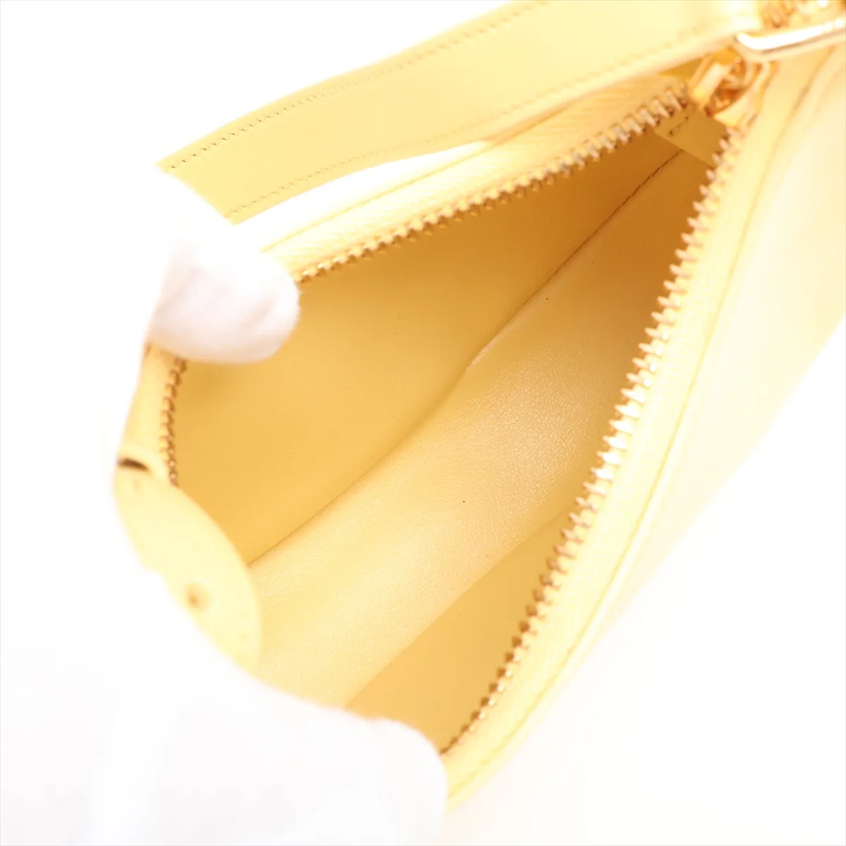 Mini Ava Leather Handbag, Yellow — view 7