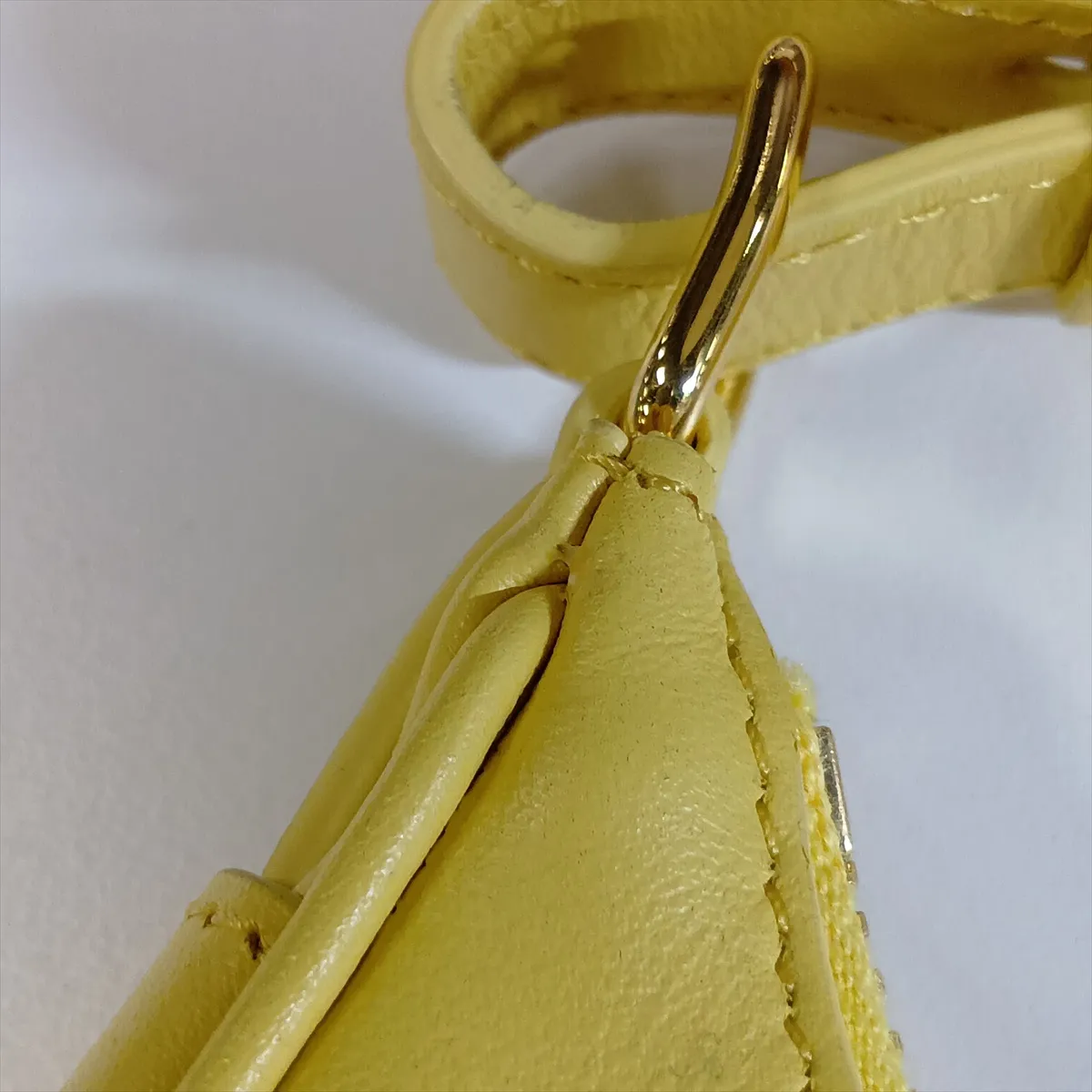 Mini Ava Leather Handbag, Yellow — view 10