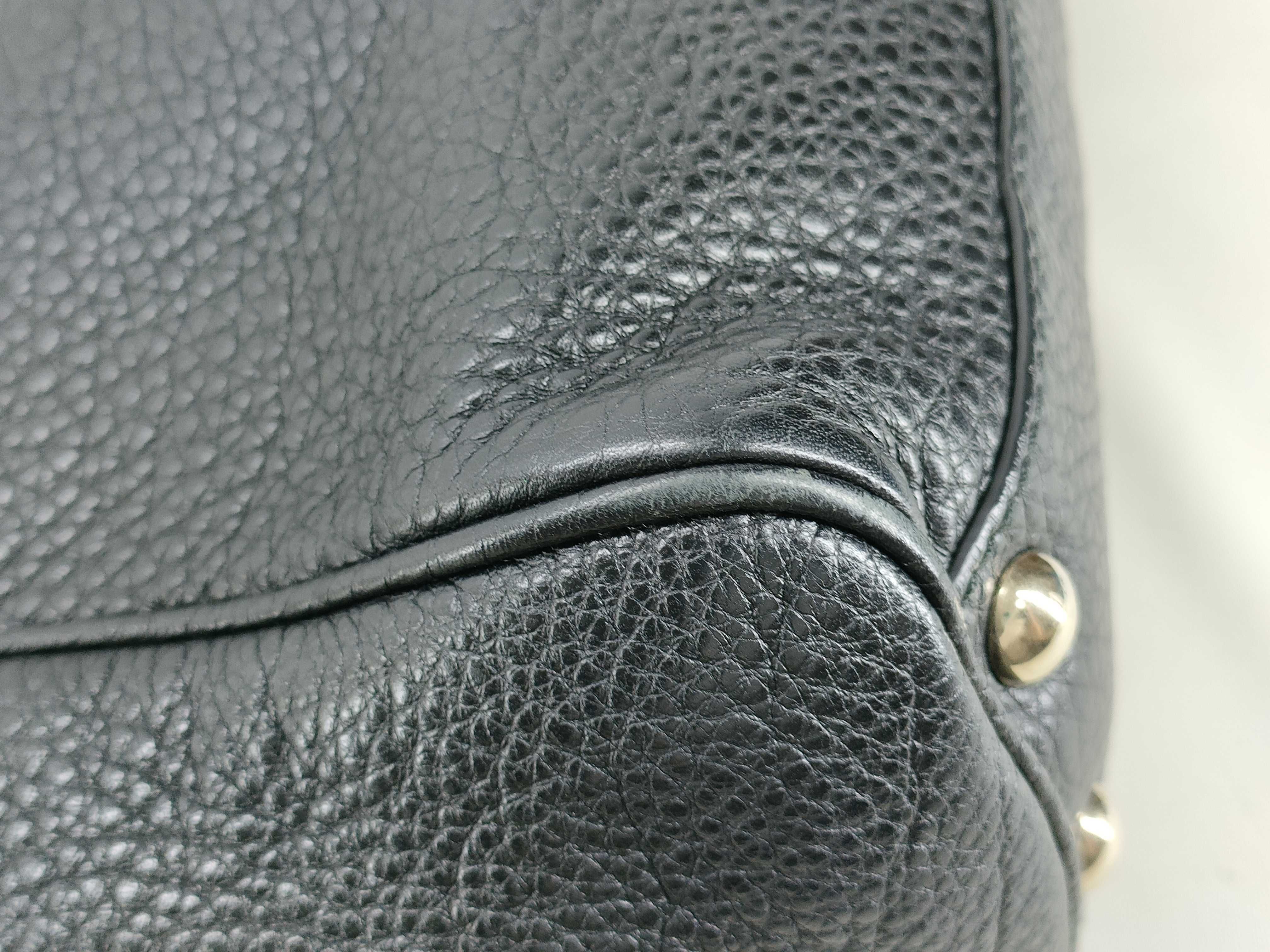 Bamboo Leather 2-Way Handbag, Black, 336032 (Handbag) — view 4