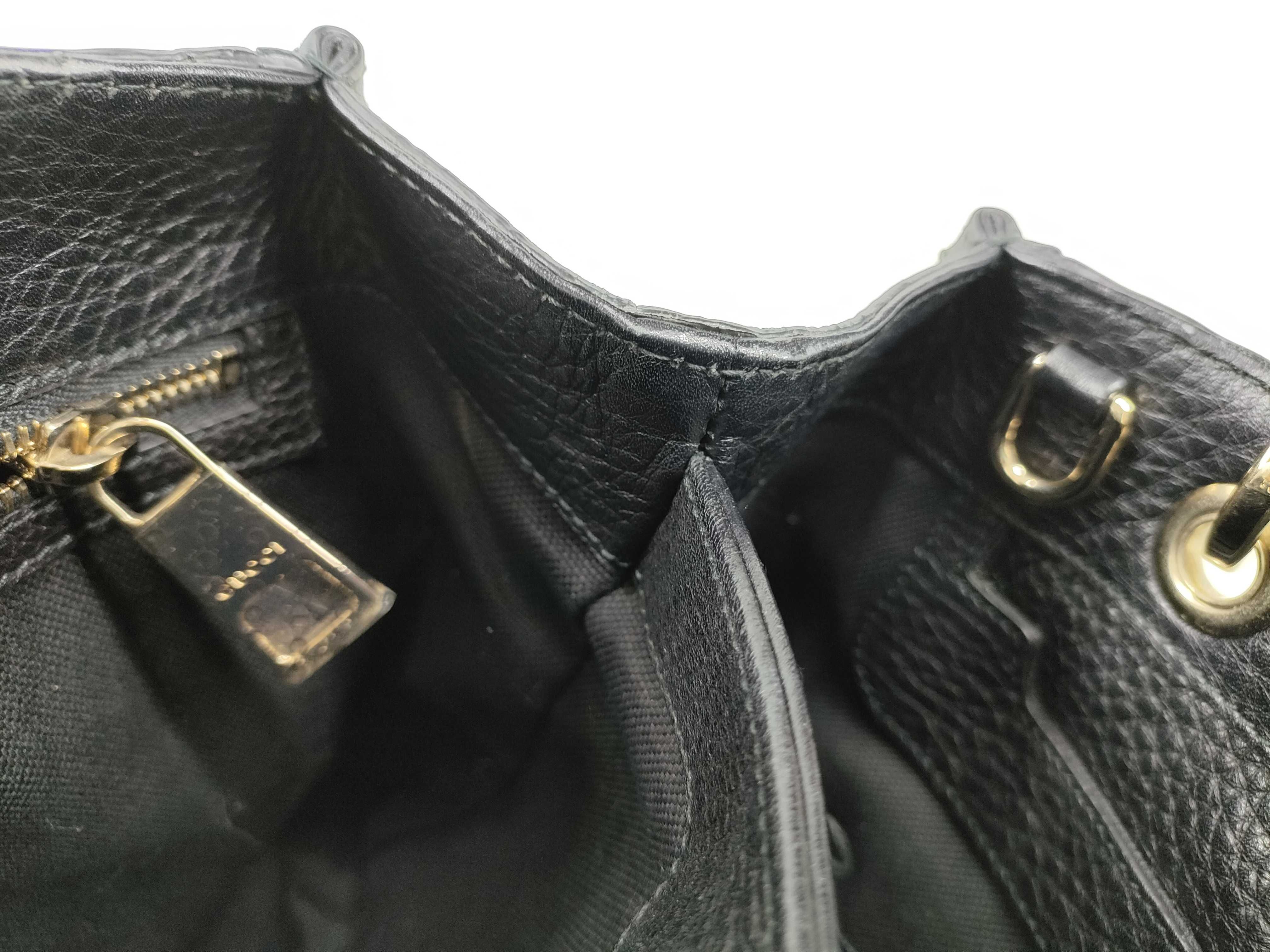 Bamboo Leather 2-Way Handbag, Black, 336032 (Handbag) — view 9