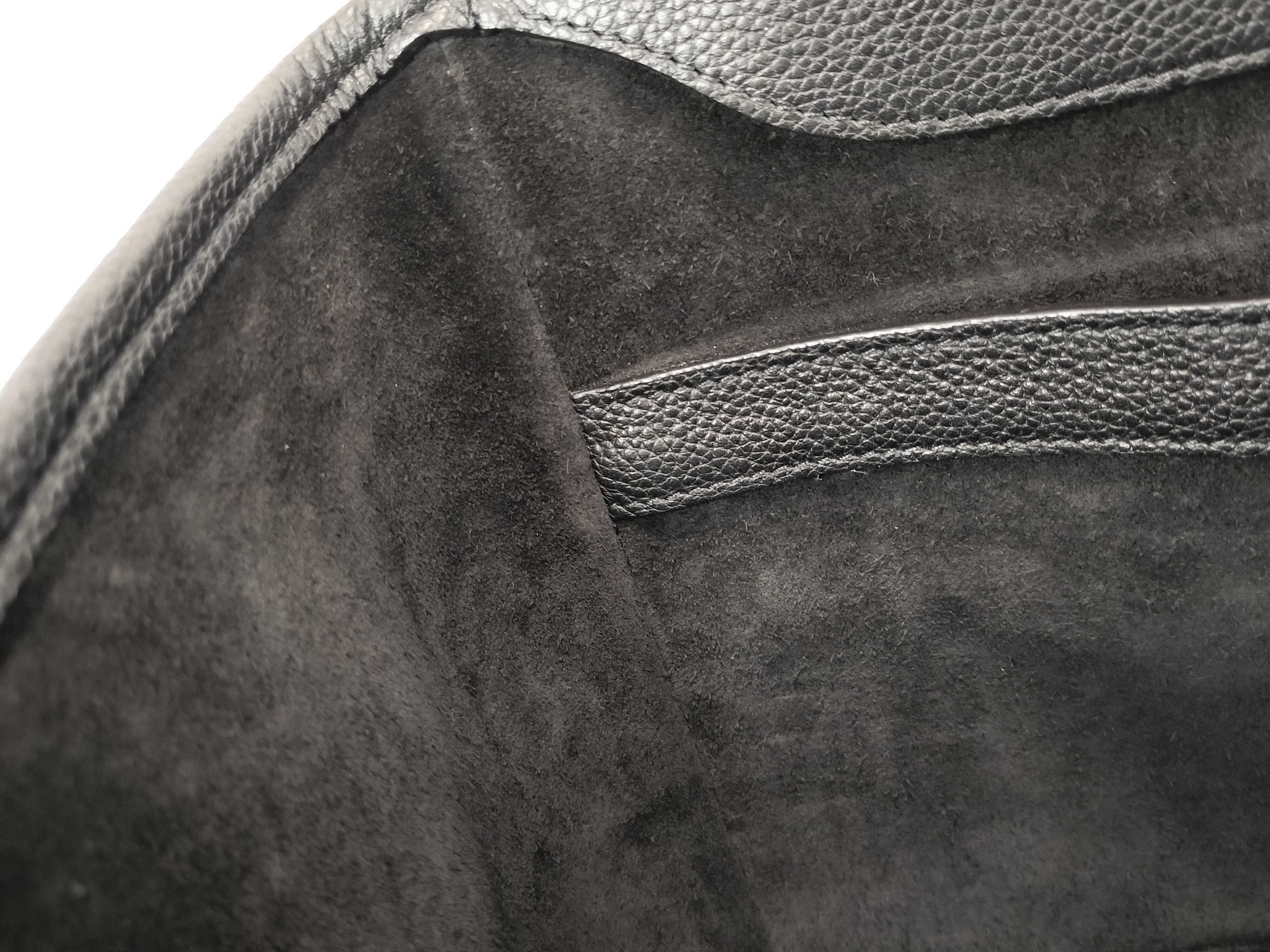 Small Fold Cabas Leather 2-Way Handbag, Black — view 13