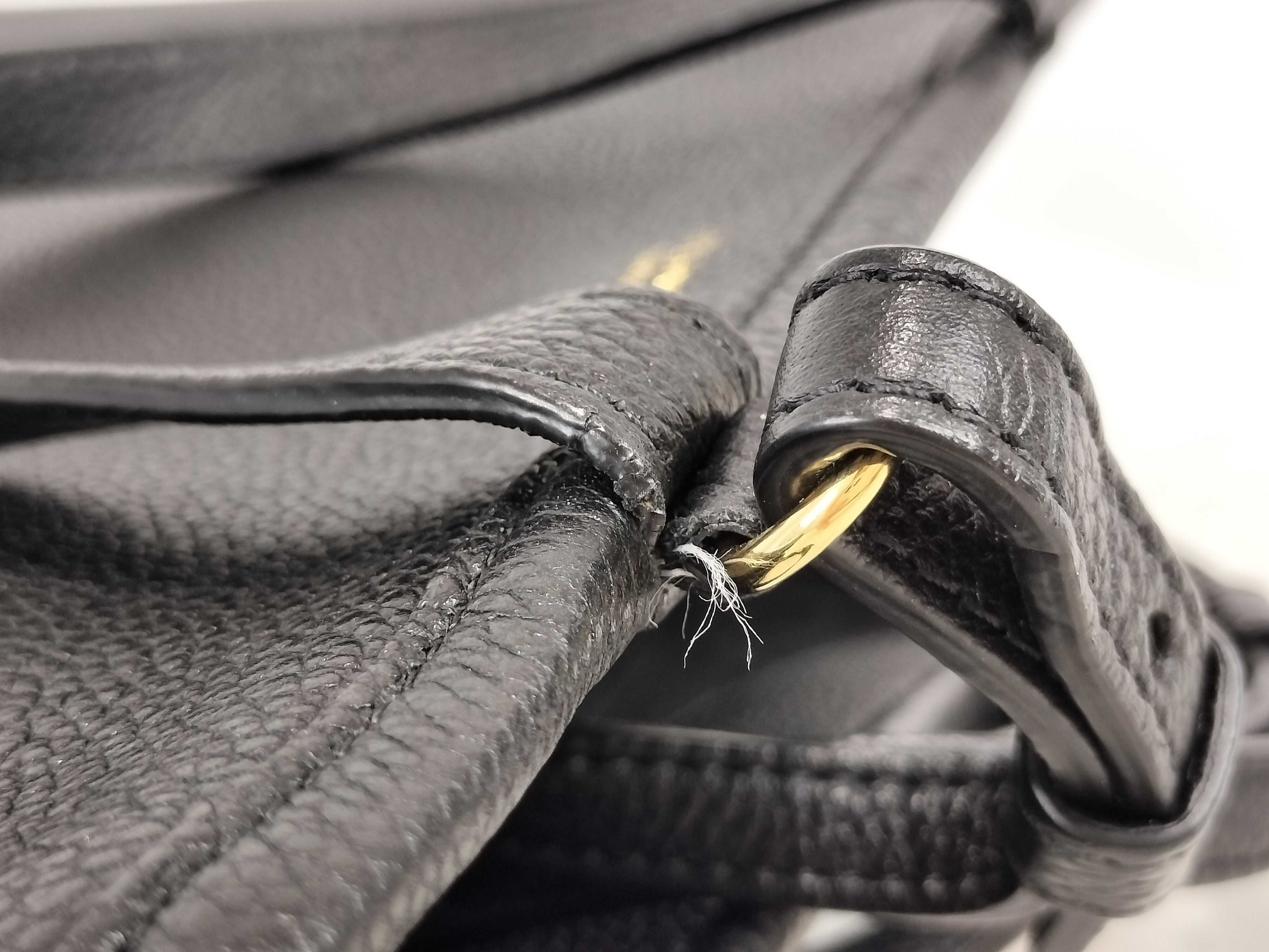 Small Fold Cabas Leather 2-Way Handbag, Black — view 5