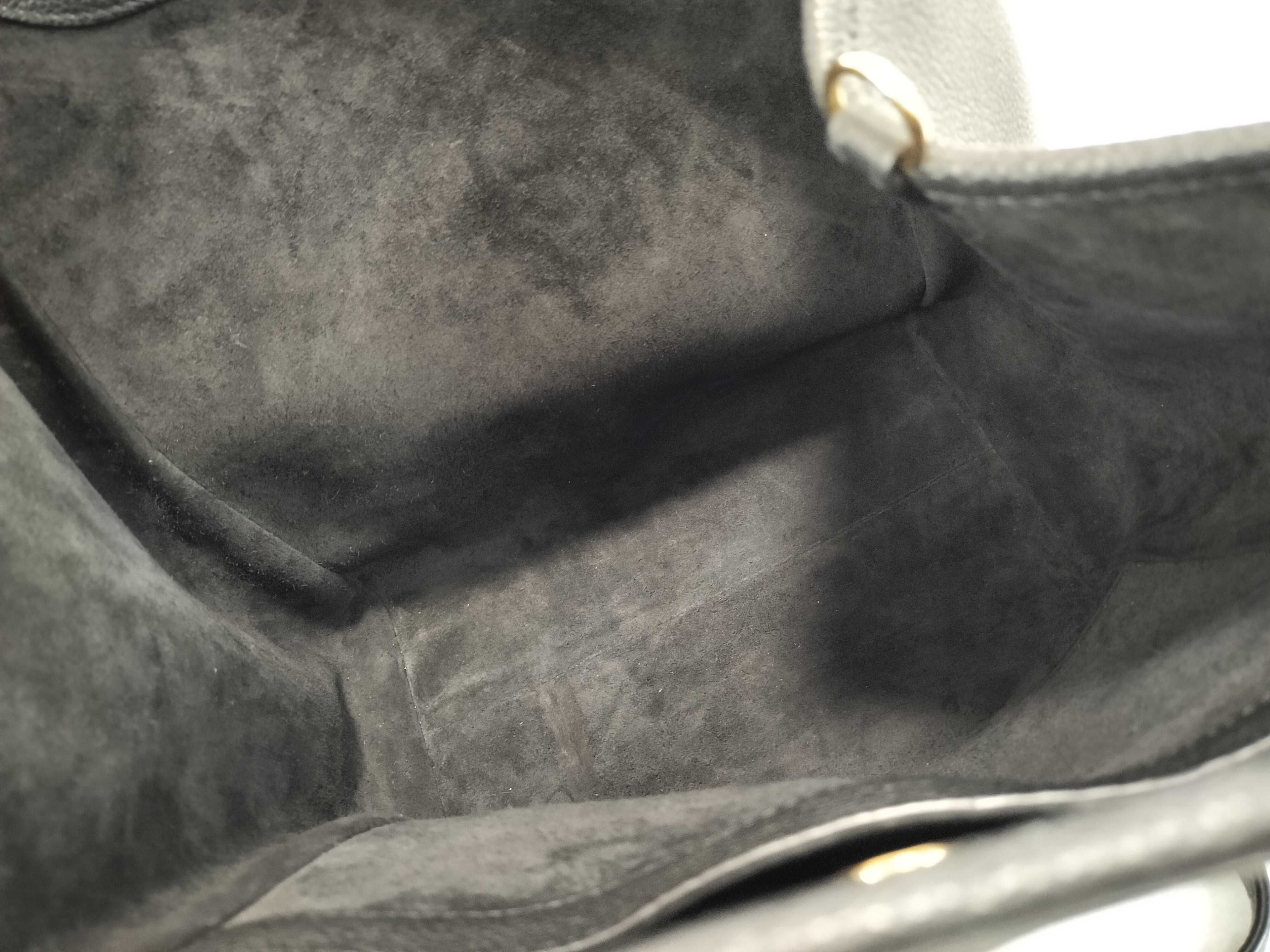 Small Fold Cabas Leather 2-Way Handbag, Black — view 10
