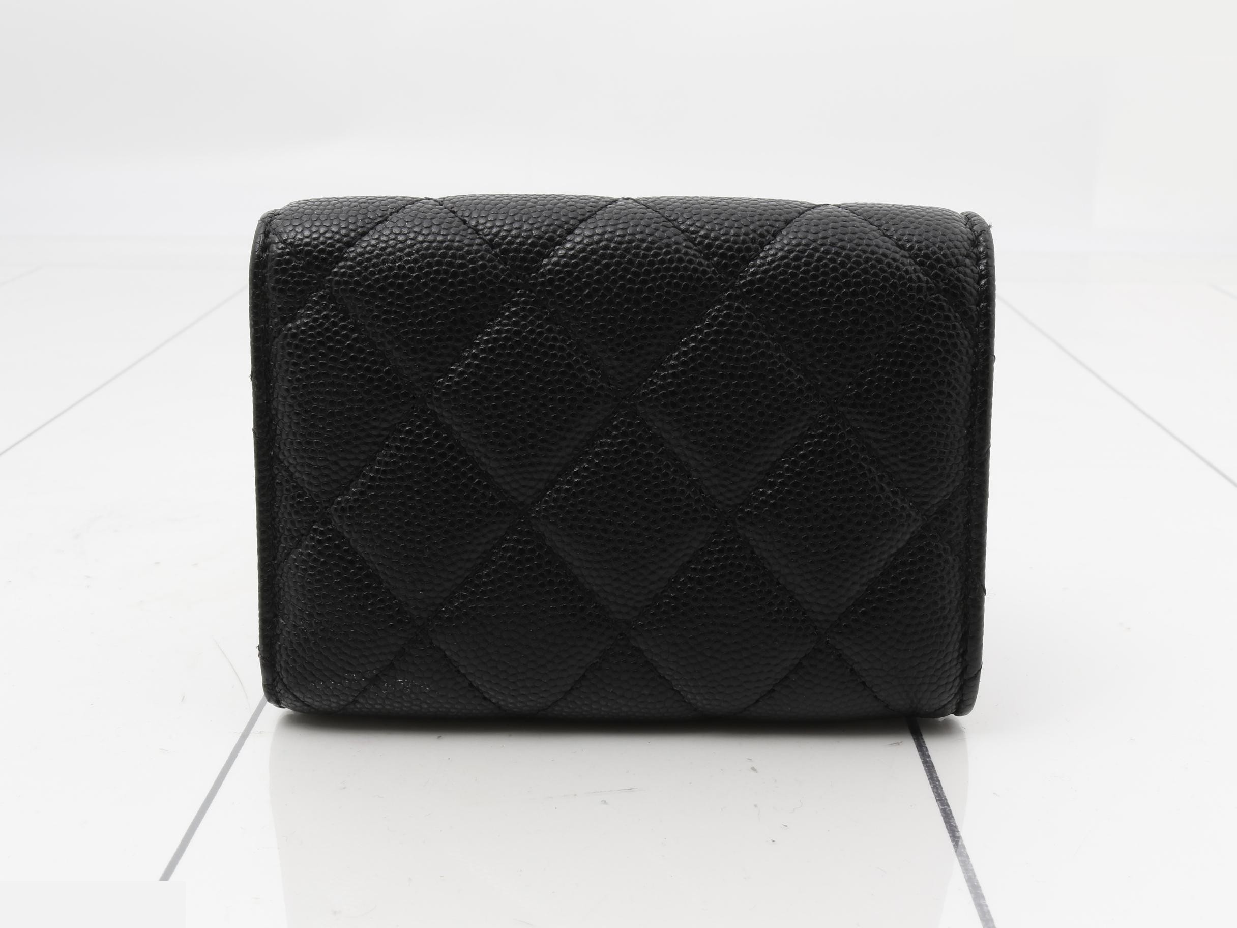 Caviar Skin Timeless Classic Tri-fold Wallet, Black, Series 30 — view 2