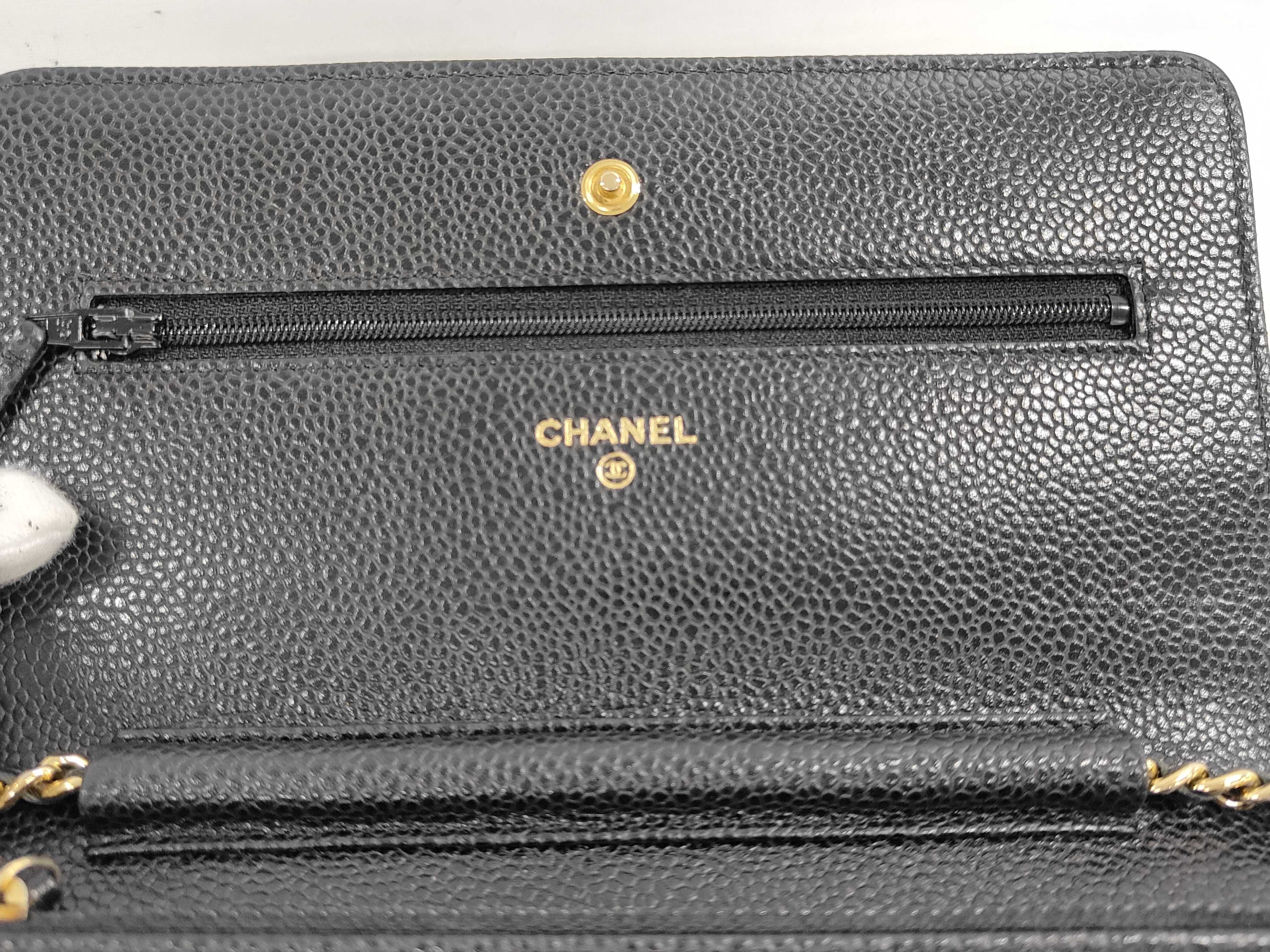 Caviar Skin Chain Wallet Shoulder Bag — view 8