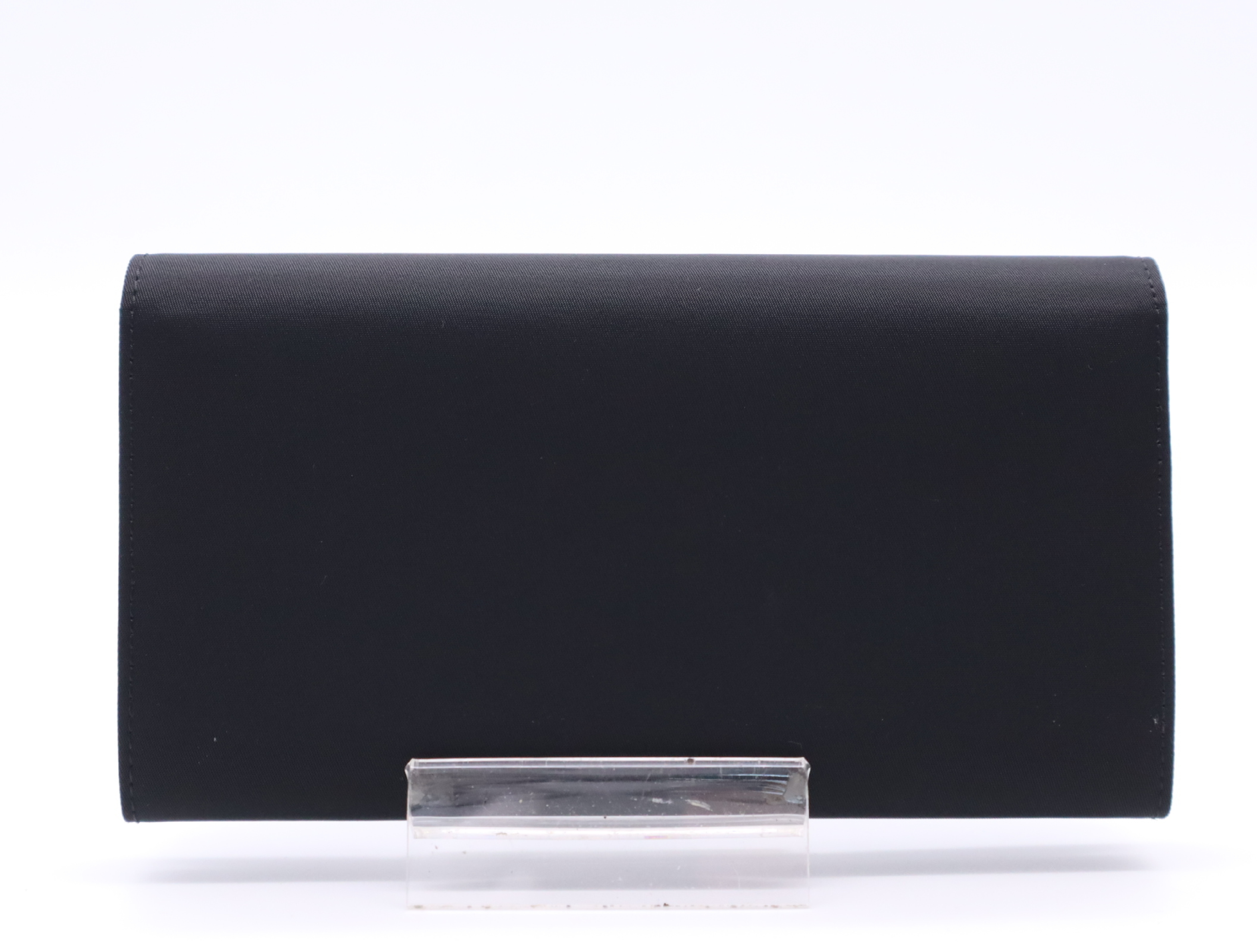Tessuto Triangle Logo Bi-fold Long Wallet, Black, with Card Slots and Box. — view 2