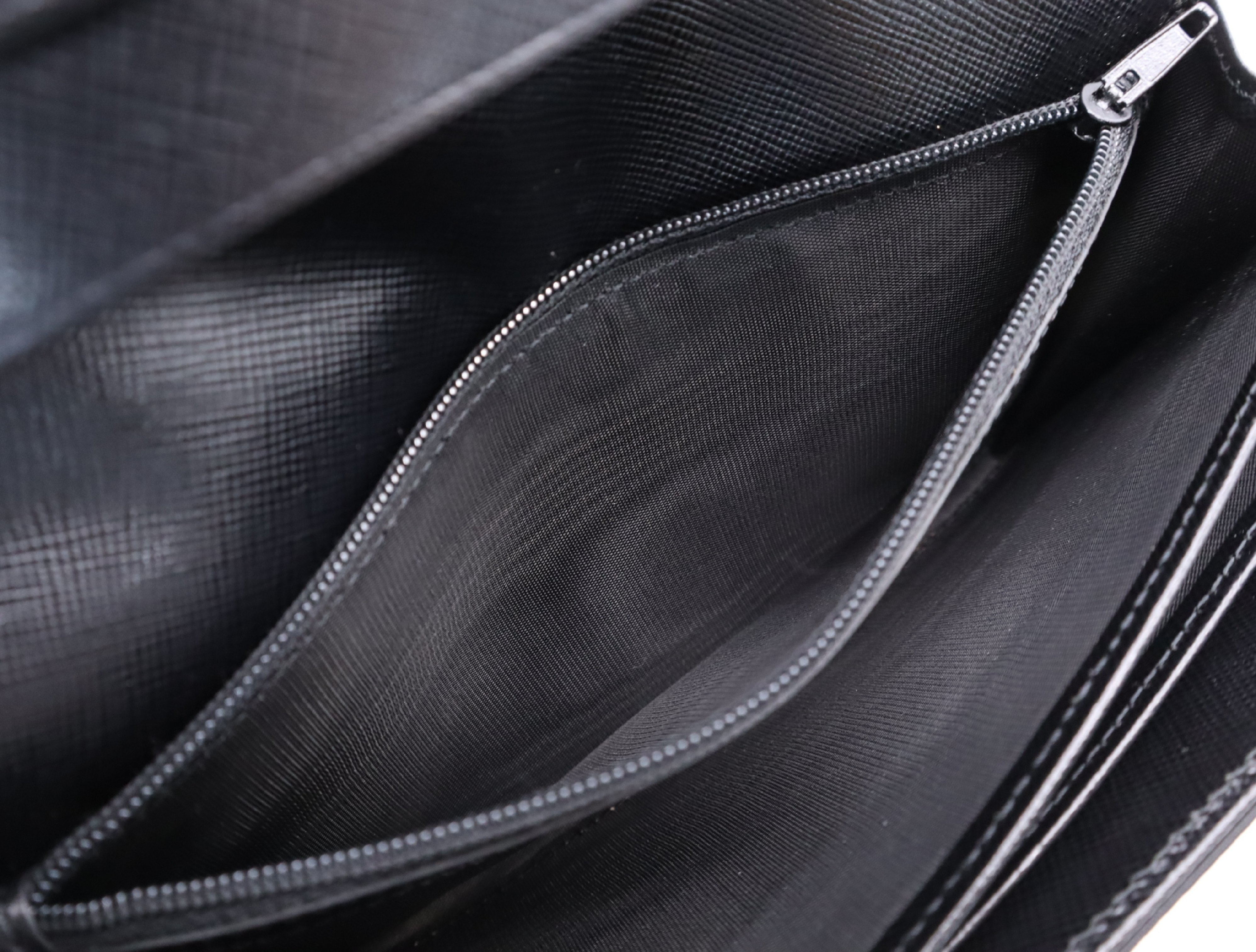 Tessuto Triangle Logo Bi-fold Long Wallet, Black, with Card Slots and Box. — view 11