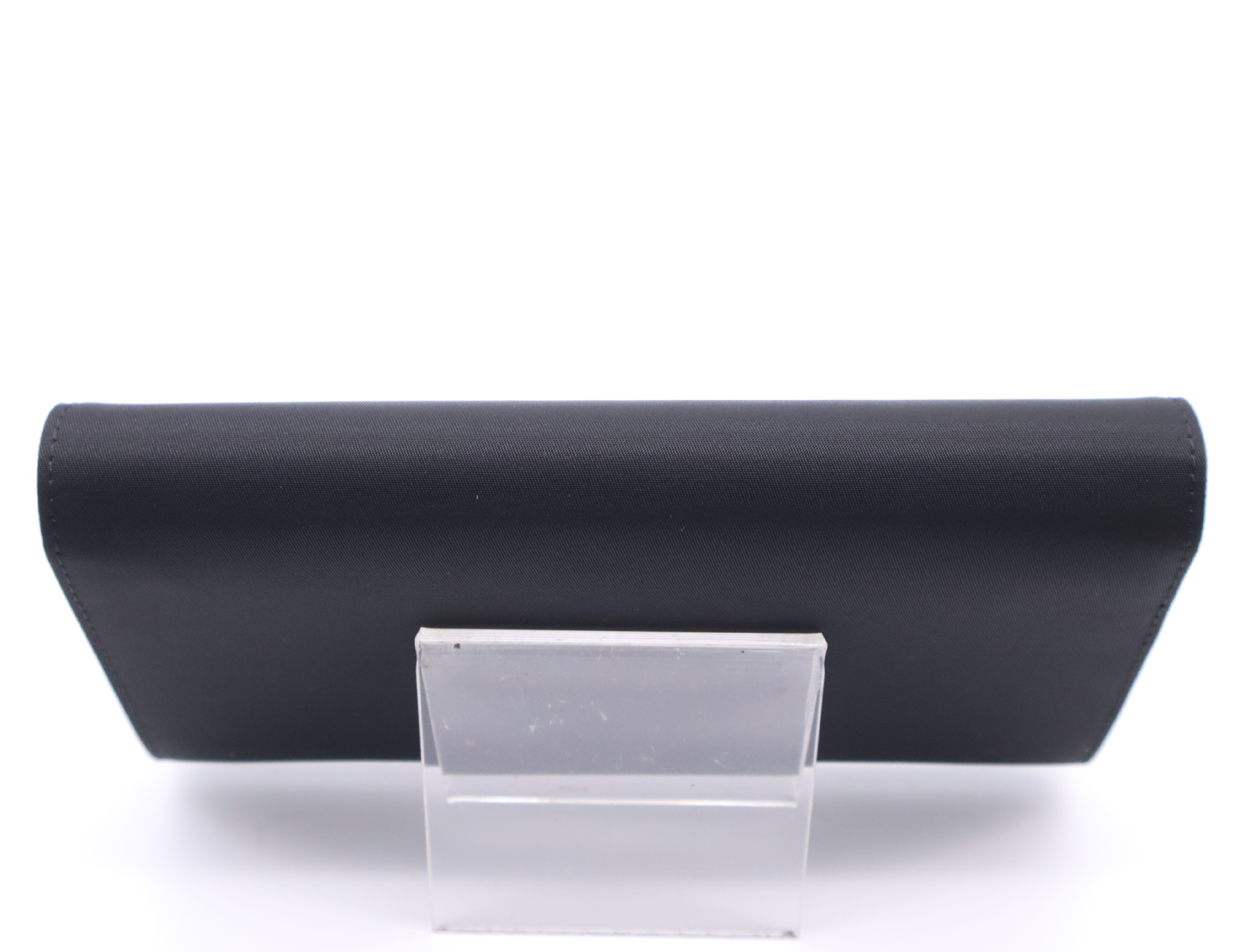 Tessuto Triangle Logo Bi-fold Long Wallet, Black, with Card Slots and Box. — view 4