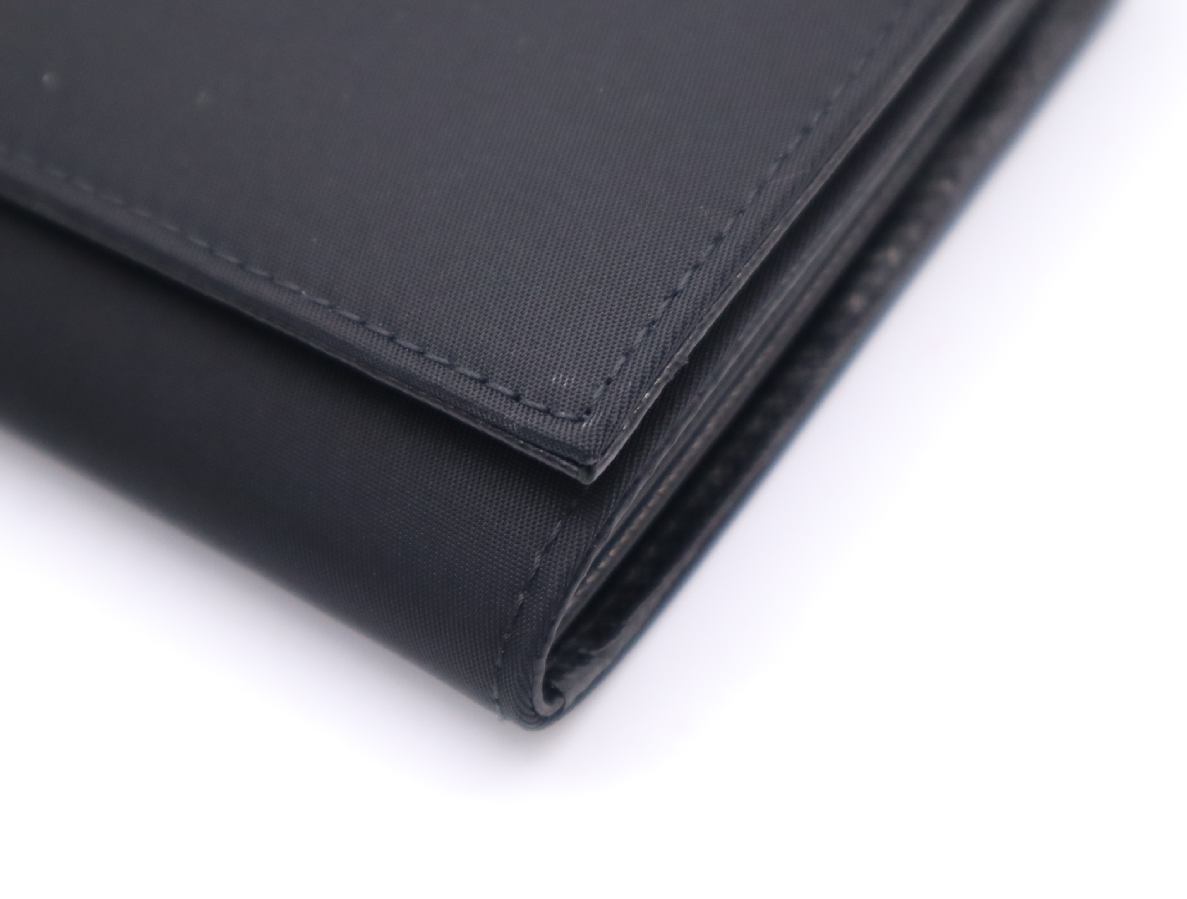 Tessuto Triangle Logo Bi-fold Long Wallet, Black, with Card Slots and Box. — view 7