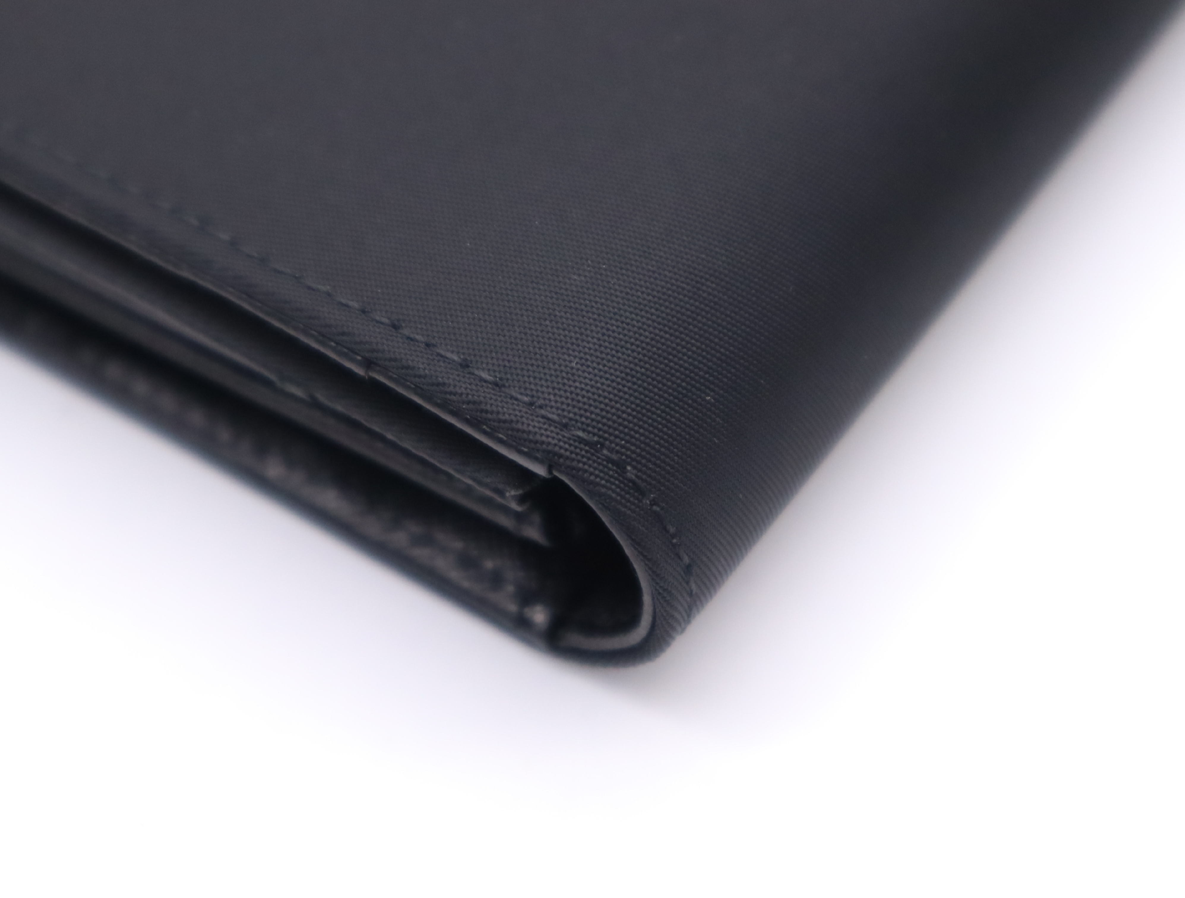 Tessuto Triangle Logo Bi-fold Long Wallet, Black, with Card Slots and Box. — view 8