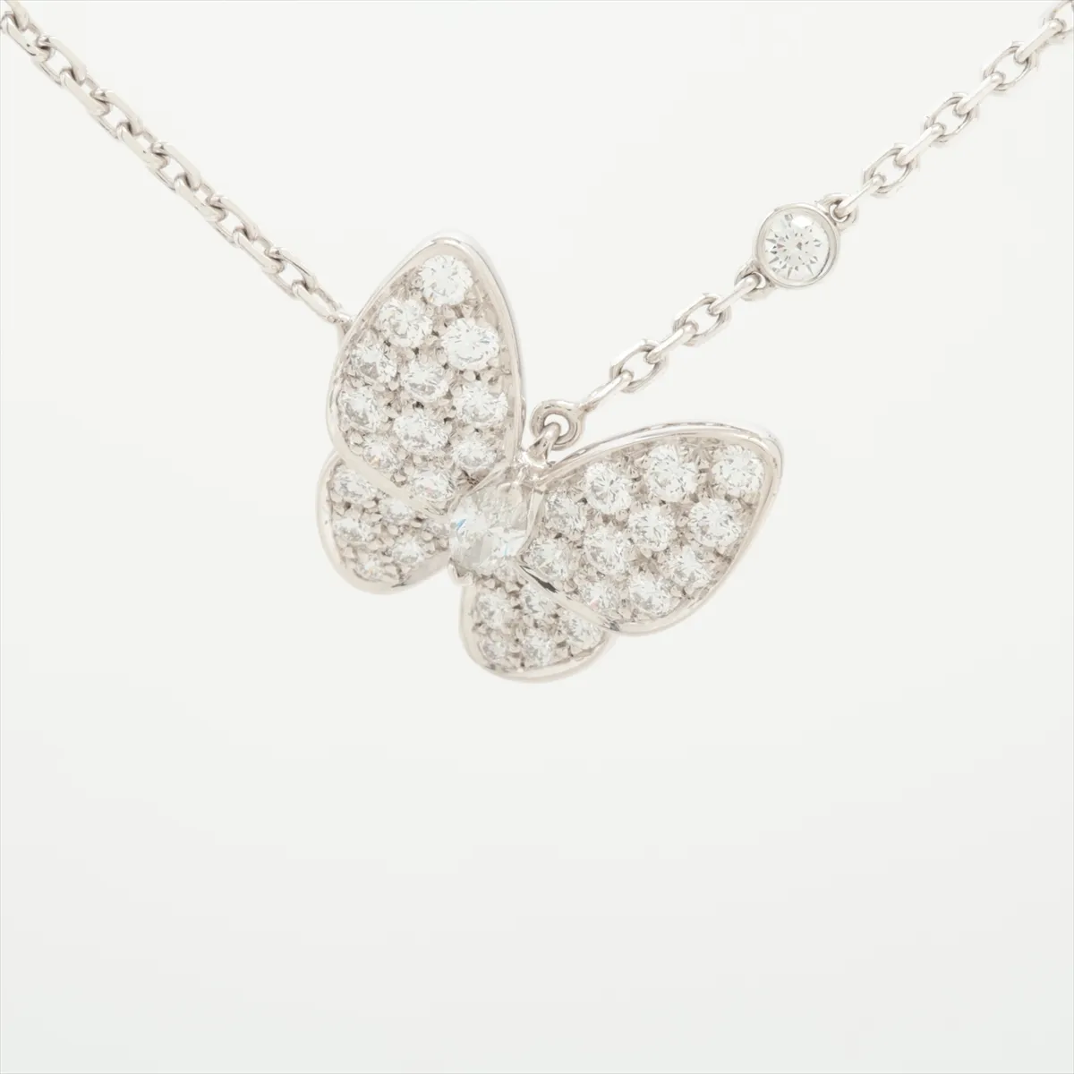 de Papillon Diamond Necklace 750 (WG) 6.2g JX033094 Clasp Light Curette Small Bracket Ring Opening on Pull Ring Side