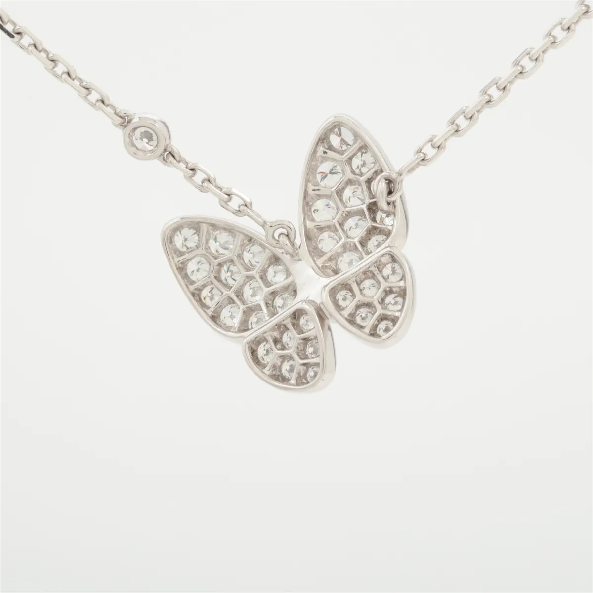 de Papillon Diamond Necklace 750 (WG) 6.2g JX033094 Clasp Light Curette Small Bracket Ring Opening on Pull Ring Side — view 2
