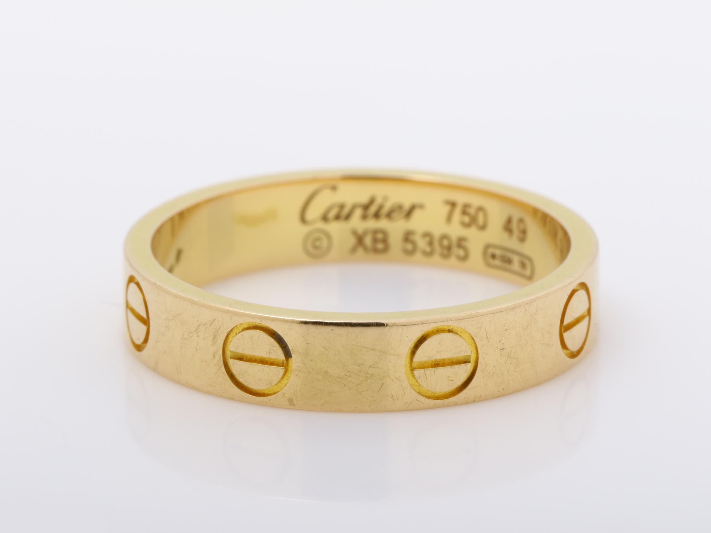 Mini Love Ring, 750PG, 3g, Size #49, Width approx. 3.5mm — view 3