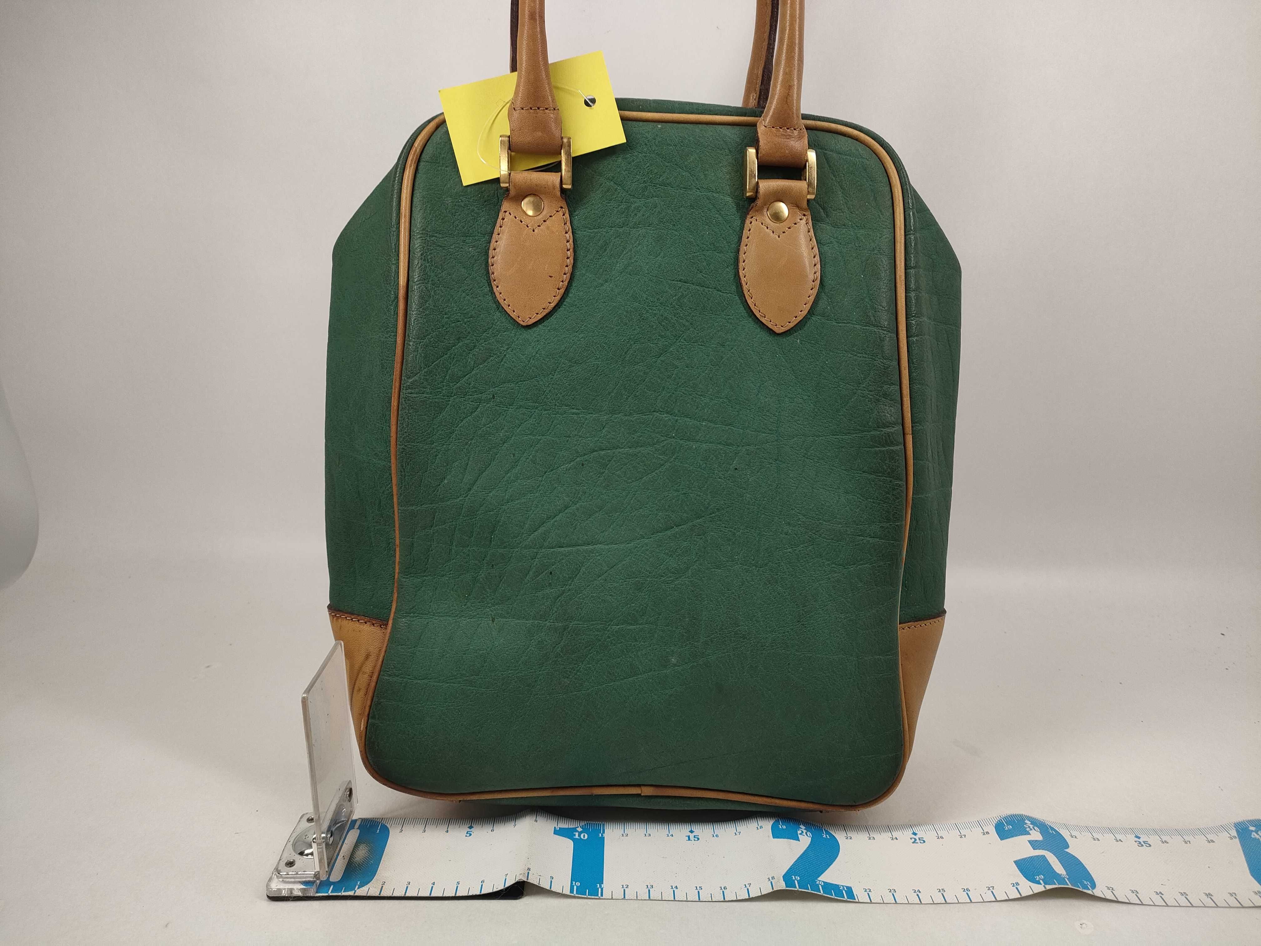 MONSIEUR SPORTS Vintage Green Leather Handbag — view 2