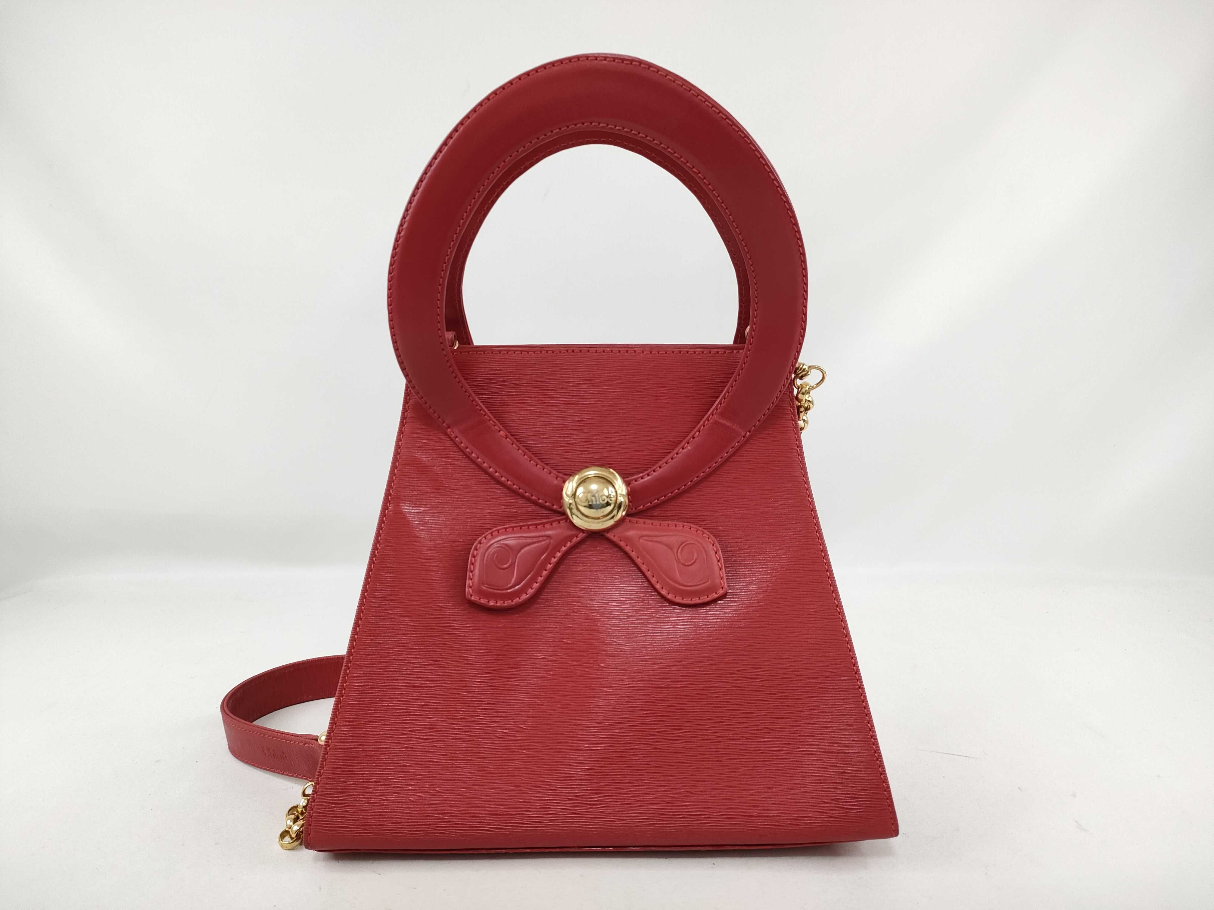 Trapeze Handbag 2-way Red Handbag