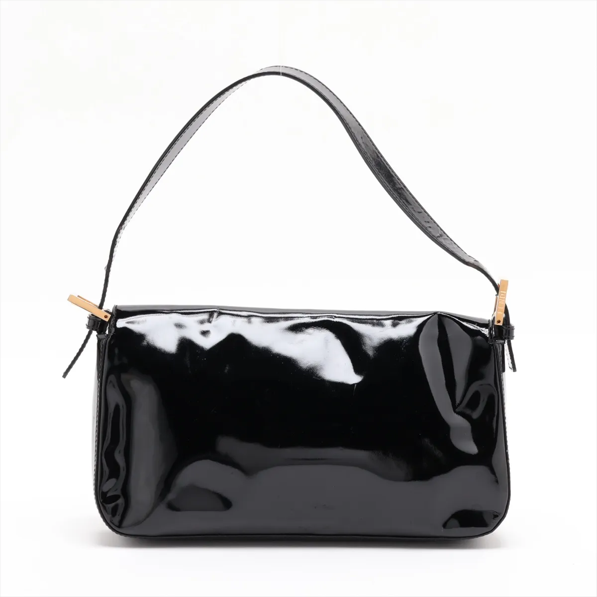 Mamma Bucket Patent Leather Shoulder Bag, Black — view 2