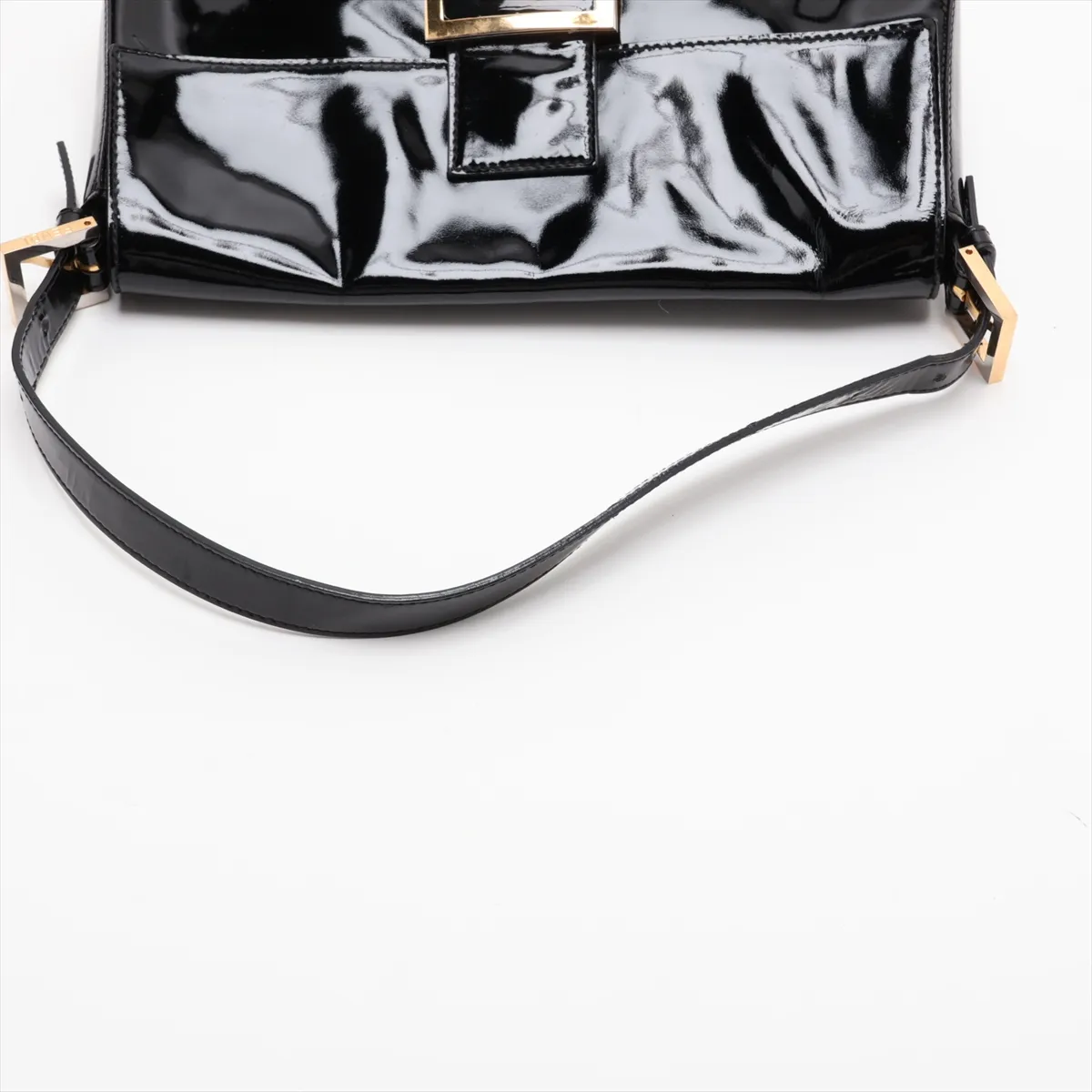 Mamma Bucket Patent Leather Shoulder Bag, Black — view 5