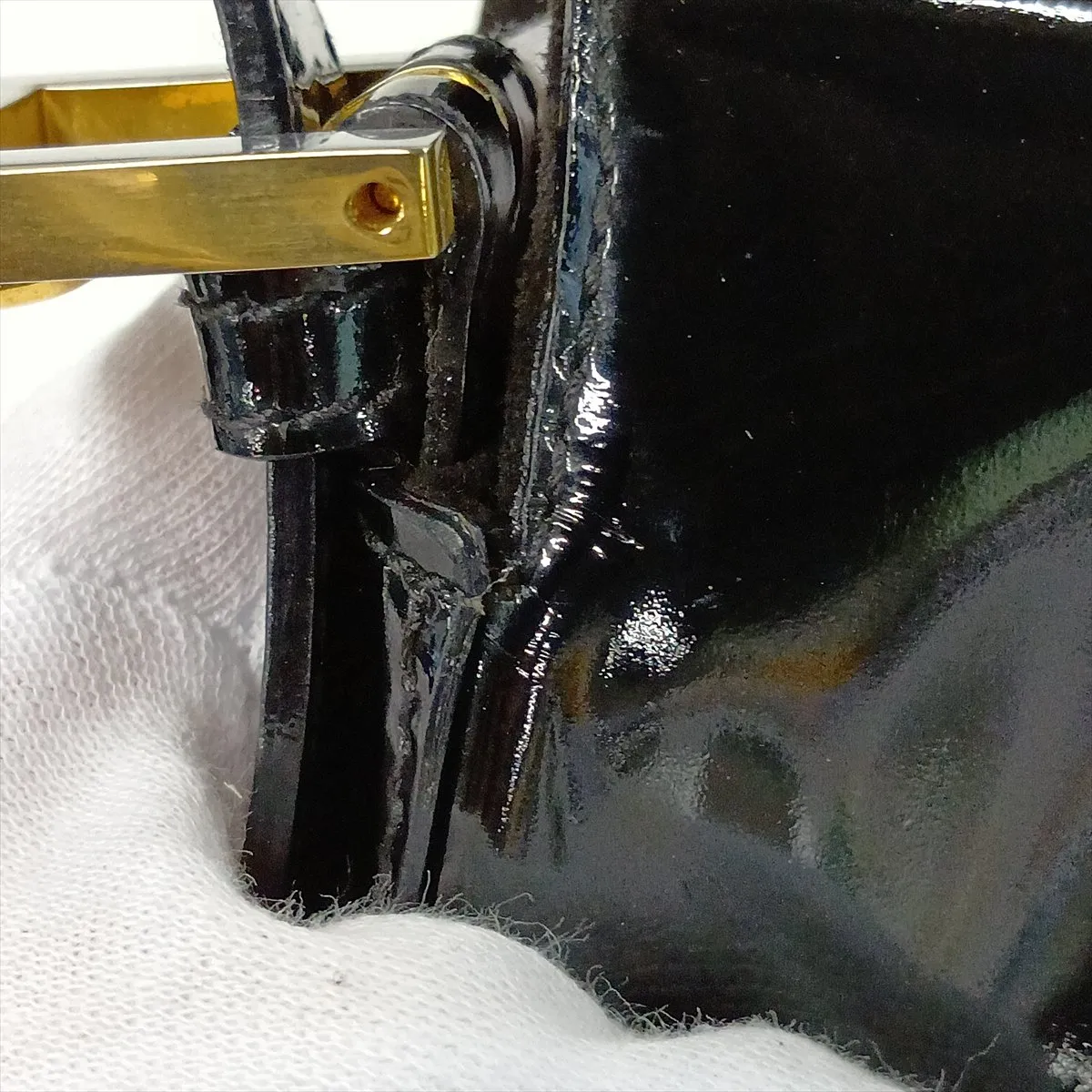 Mamma Bucket Patent Leather Shoulder Bag, Black — view 10
