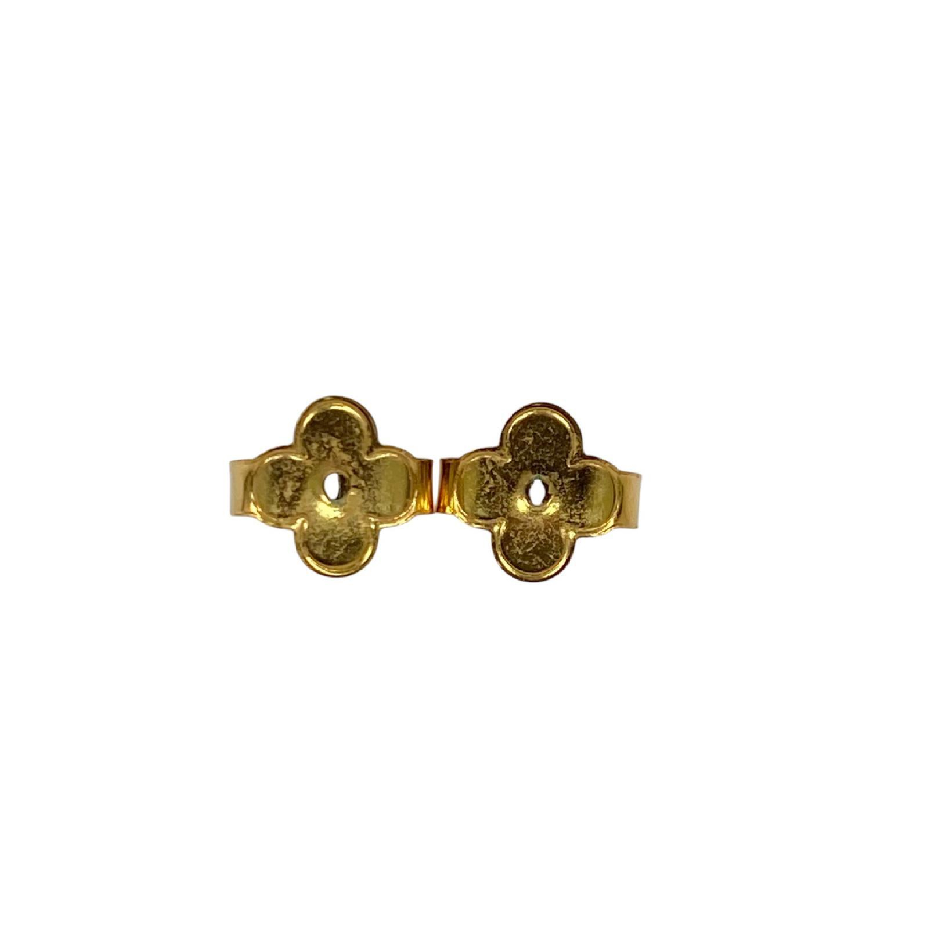 【*Shipped from: Hong Kong*】LOUIS VUITTON Gold & White Metal Nanogram Earrings M01830 Earrings — view 12