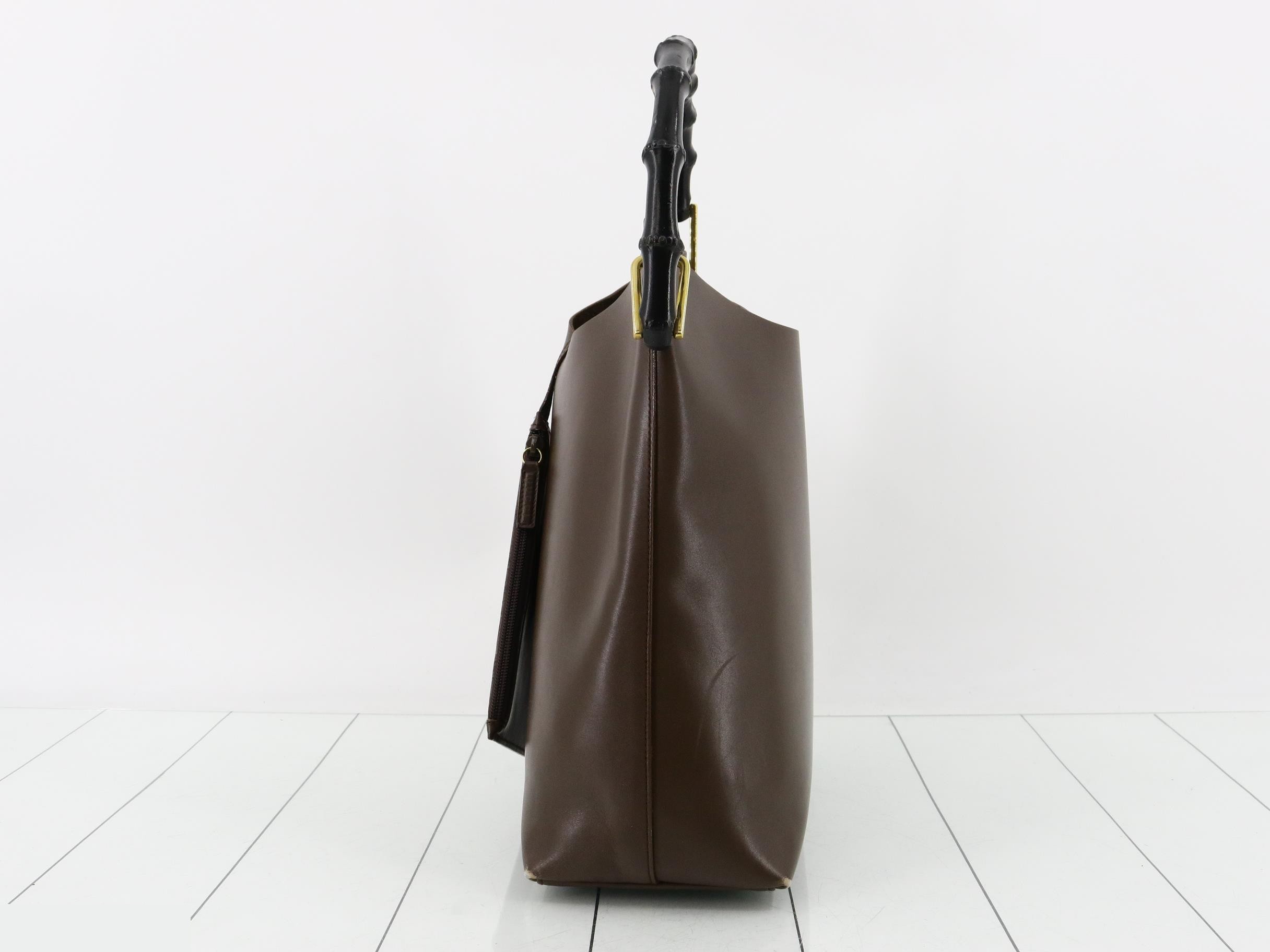 Bamboo Leather One-Shoulder Handbag — view 3