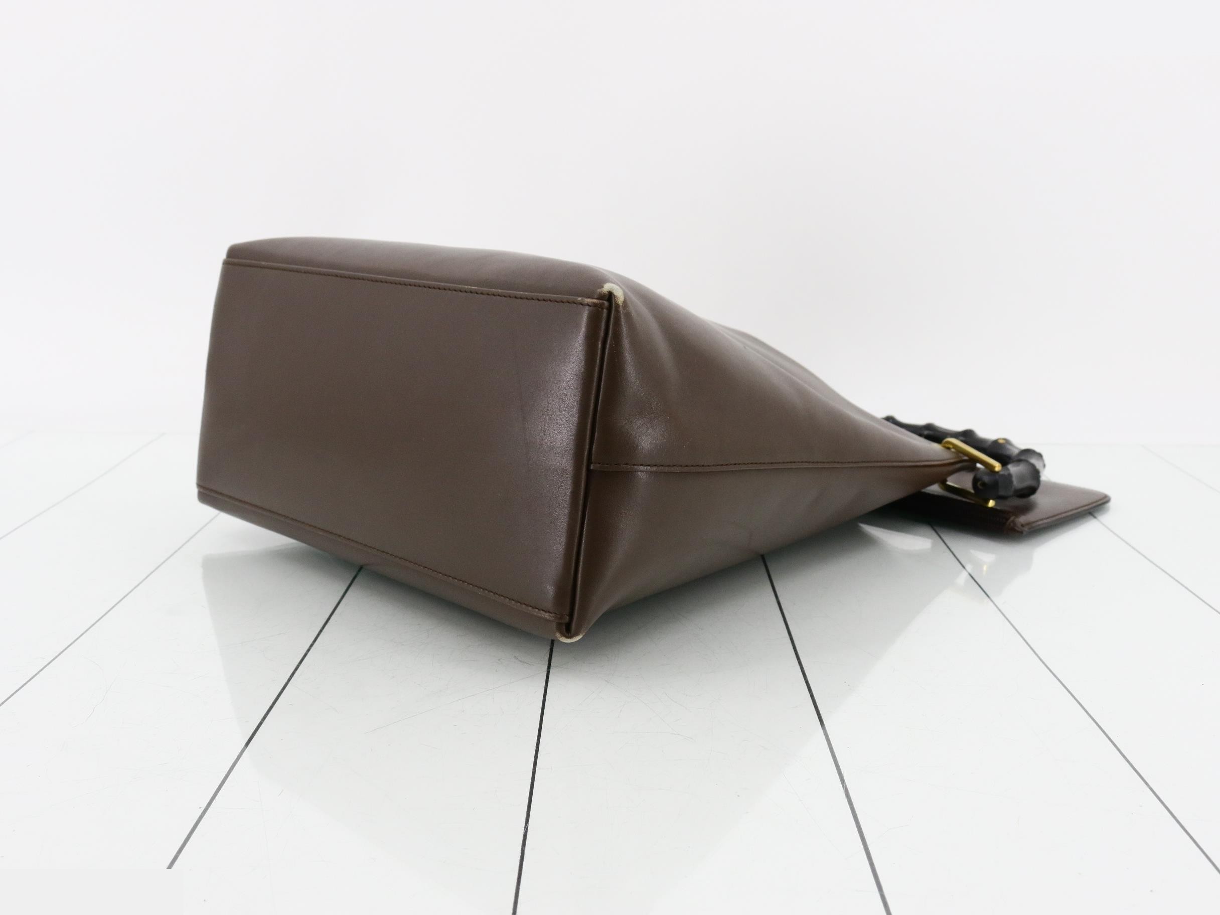 Bamboo Leather One-Shoulder Handbag — view 6
