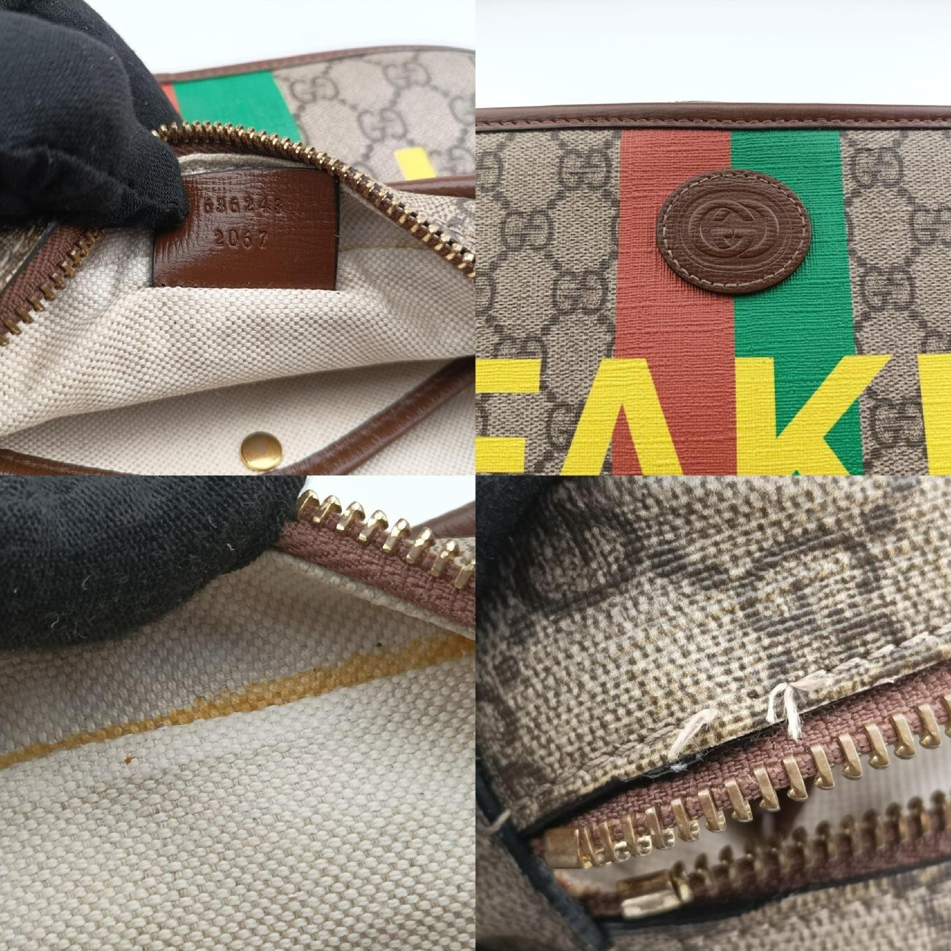 Faux Knot GG Supreme Beige x Multi PVC Coated Canvas Clutch Bag 636243 — view 8