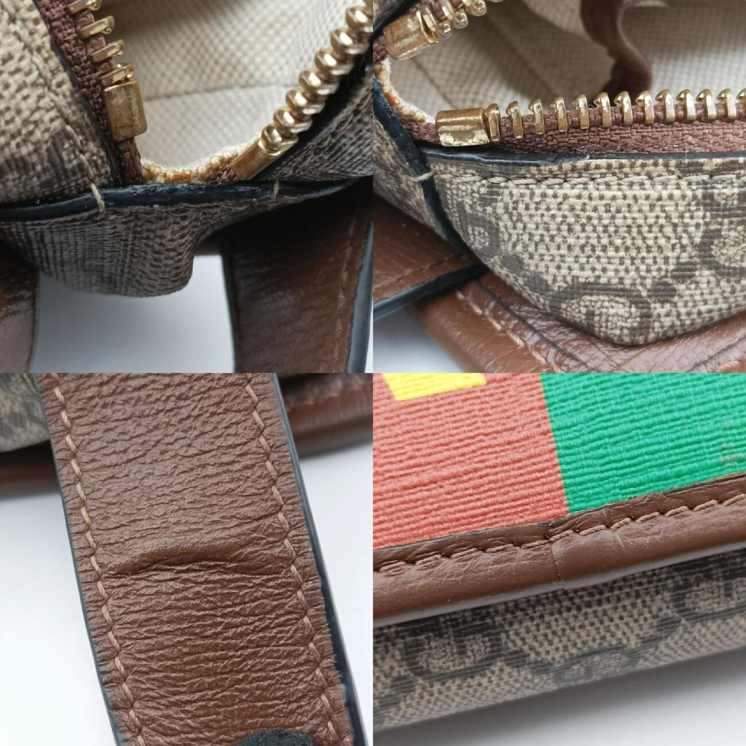 Faux Knot GG Supreme Beige x Multi PVC Coated Canvas Clutch Bag 636243 — view 9