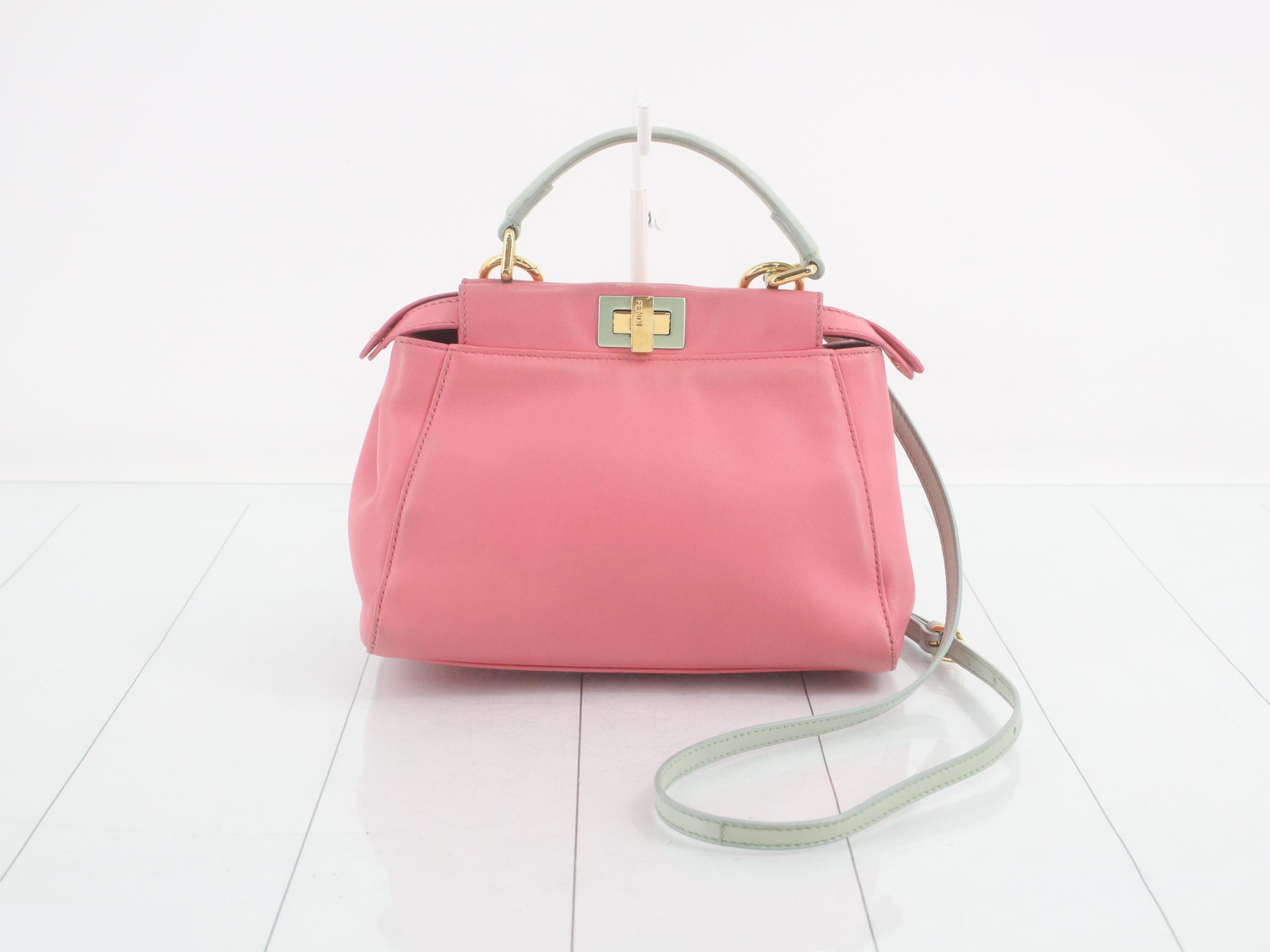 Peekaboo small leather 2WAY shoulder/handbag pink