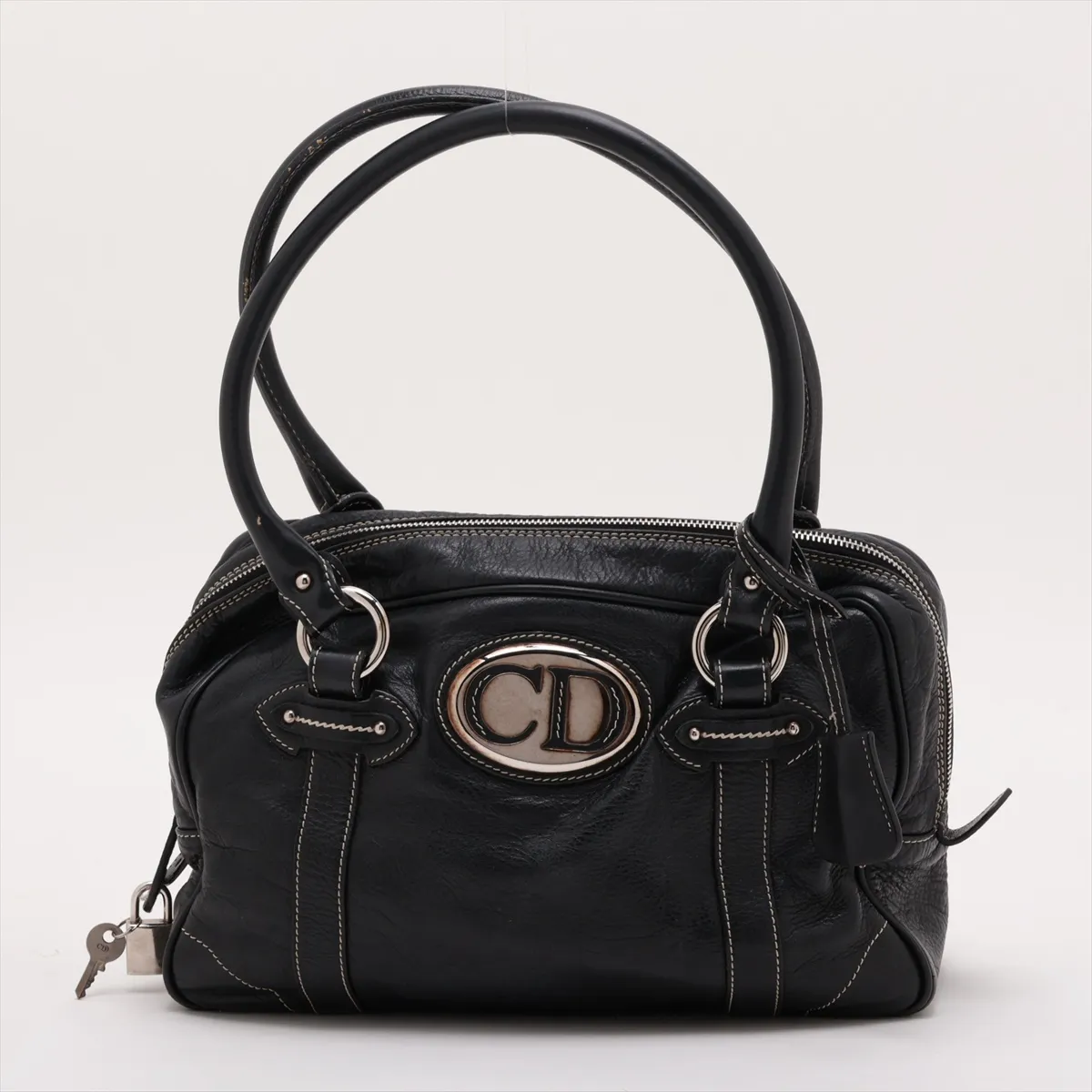 Leather Handbag, Black
