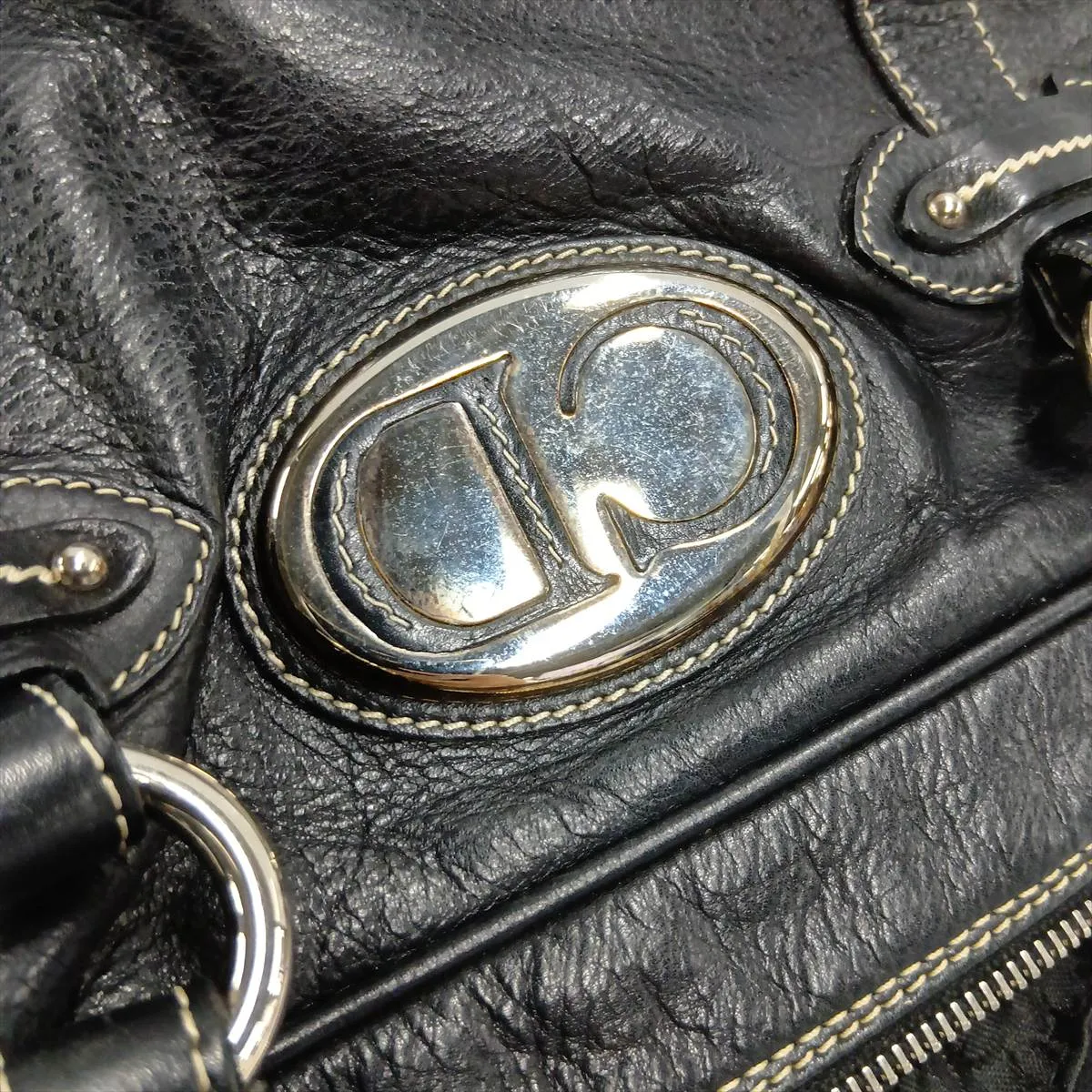 Leather Handbag, Black — view 13