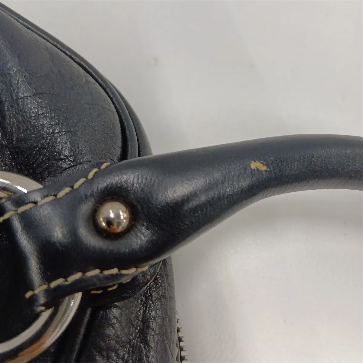 Leather Handbag, Black — view 15