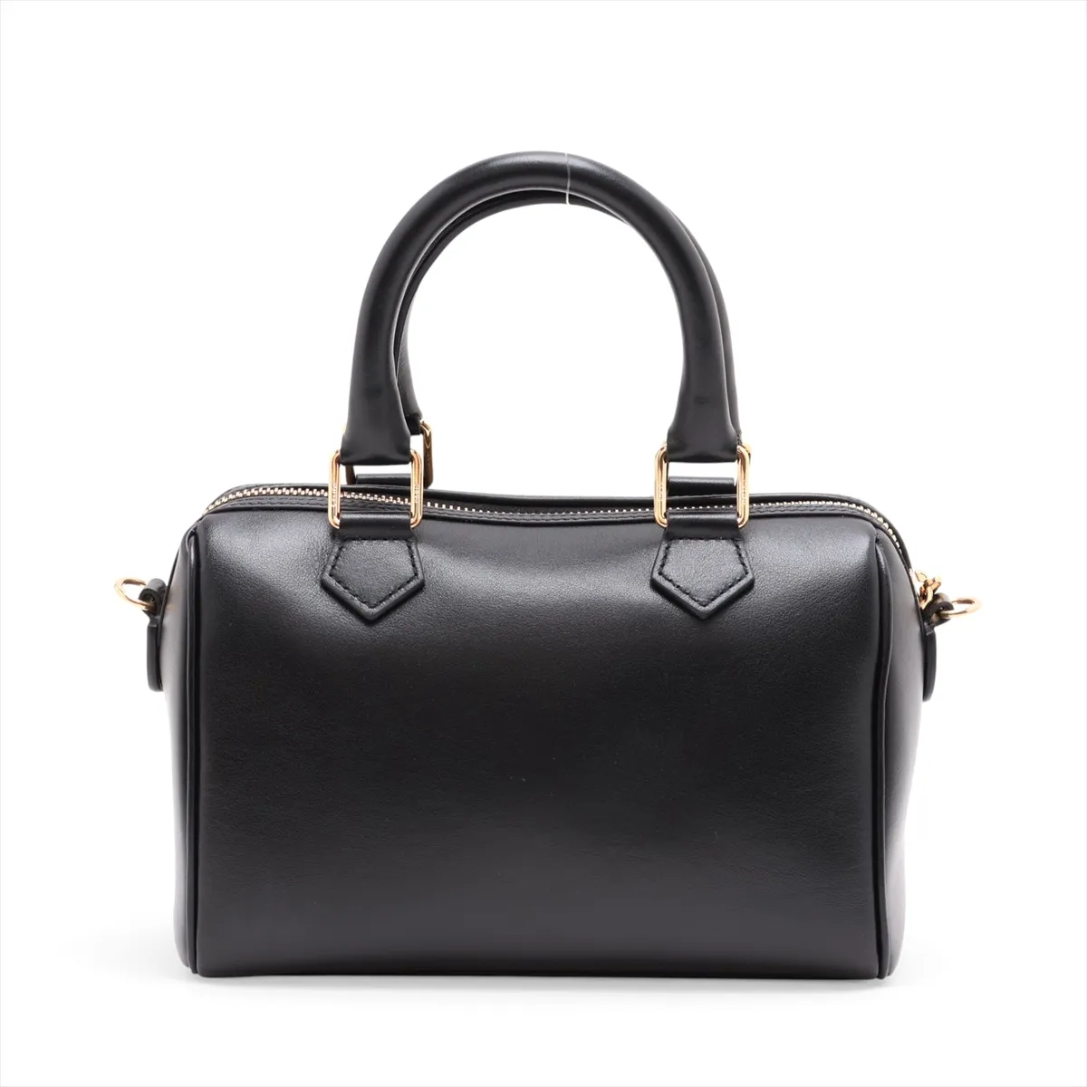 Cuir Triomphe Small Boston Leather 2-Way Handbag, Black — view 2