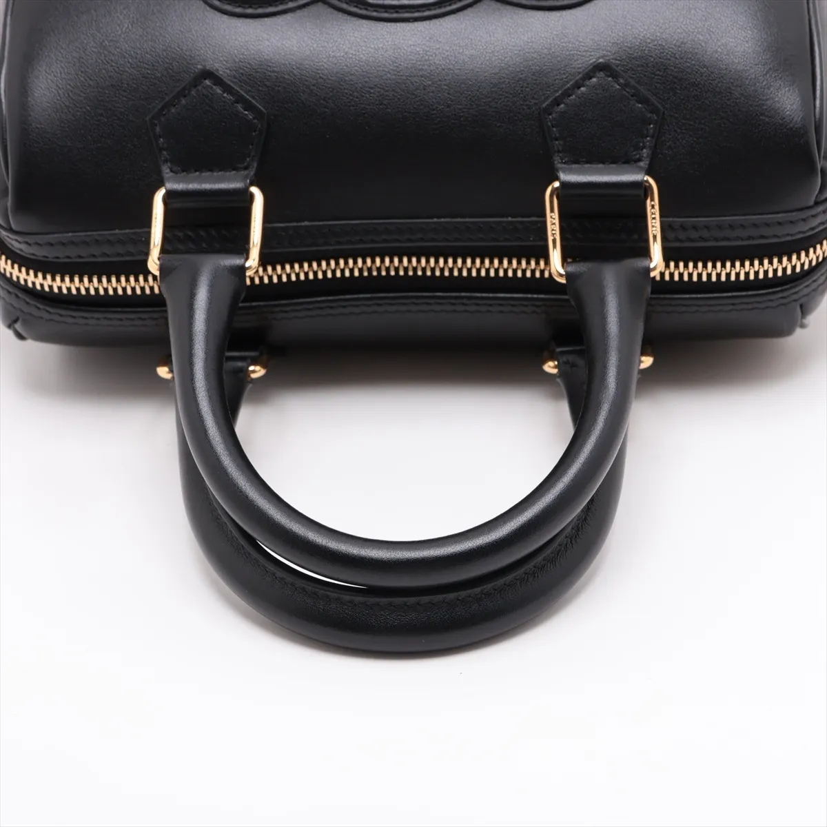 Cuir Triomphe Small Boston Leather 2-Way Handbag, Black — view 5