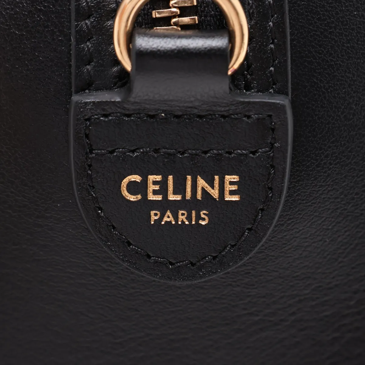 Cuir Triomphe Small Boston Leather 2-Way Handbag, Black — view 10