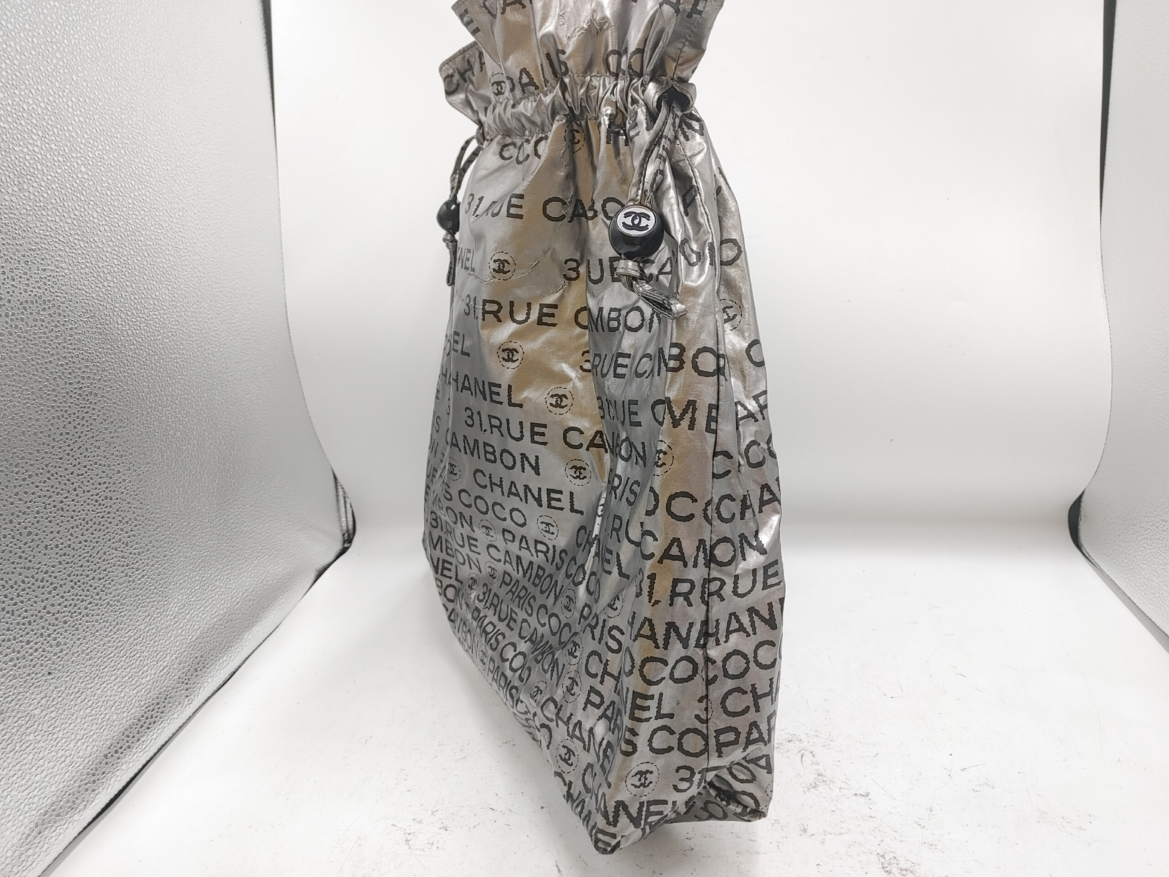 Unlimited Drawstring Tote Bag with Seal 12750046 Nylon Silver Tote Bag with Guarantee Card — view 3