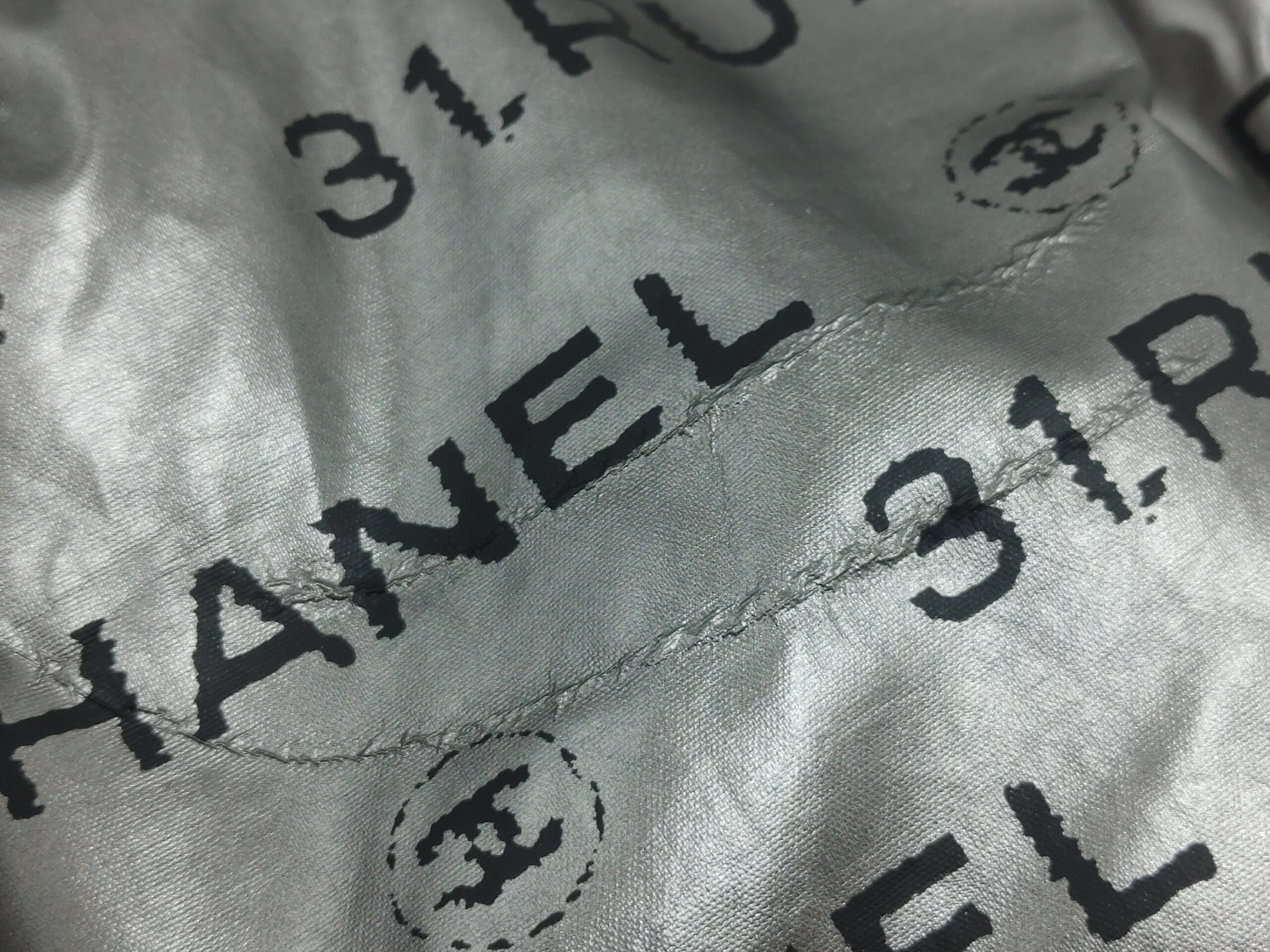 Unlimited Drawstring Tote Bag with Seal 12750046 Nylon Silver Tote Bag with Guarantee Card — view 6