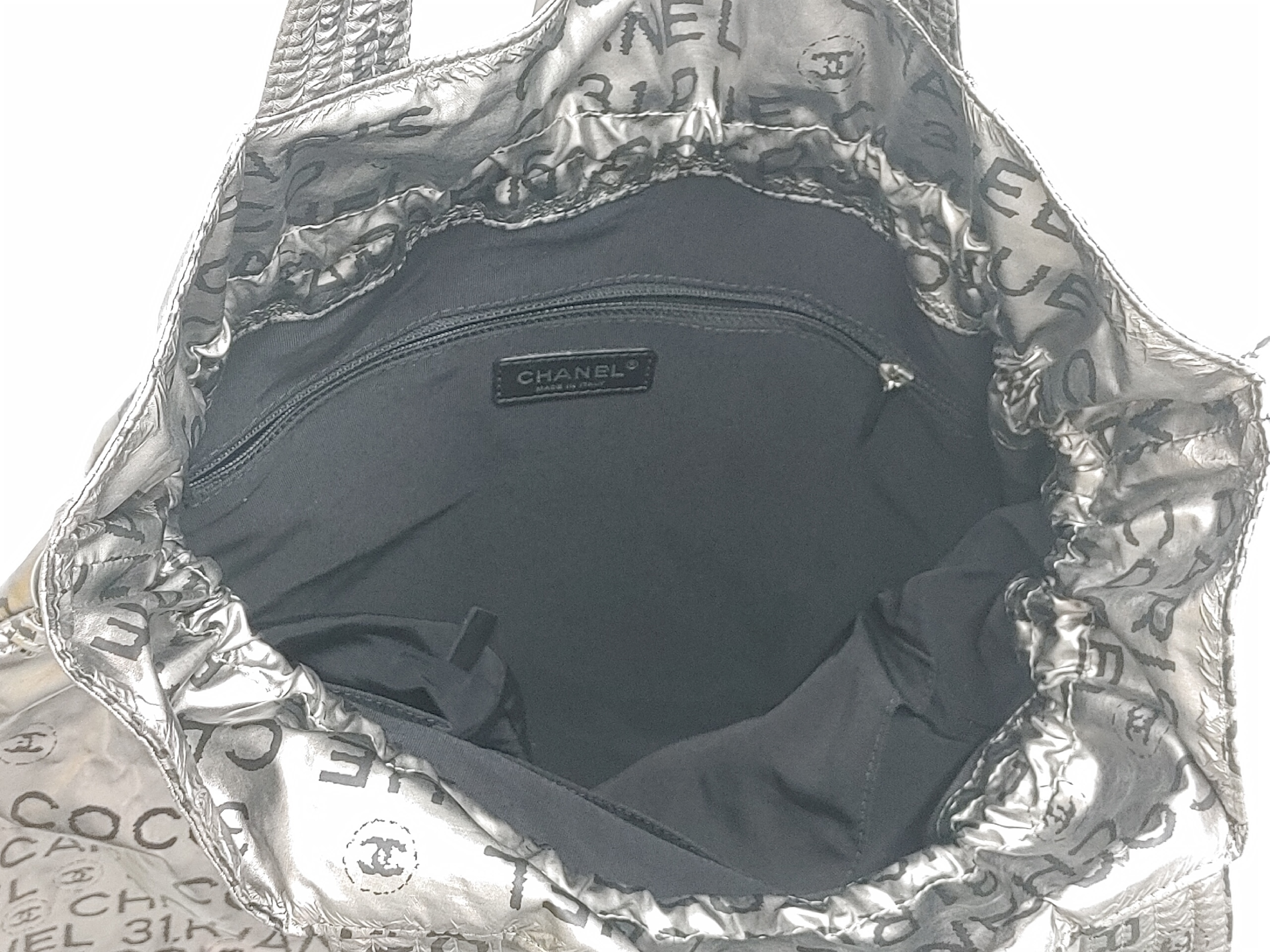 Unlimited Drawstring Tote Bag with Seal 12750046 Nylon Silver Tote Bag with Guarantee Card — view 9