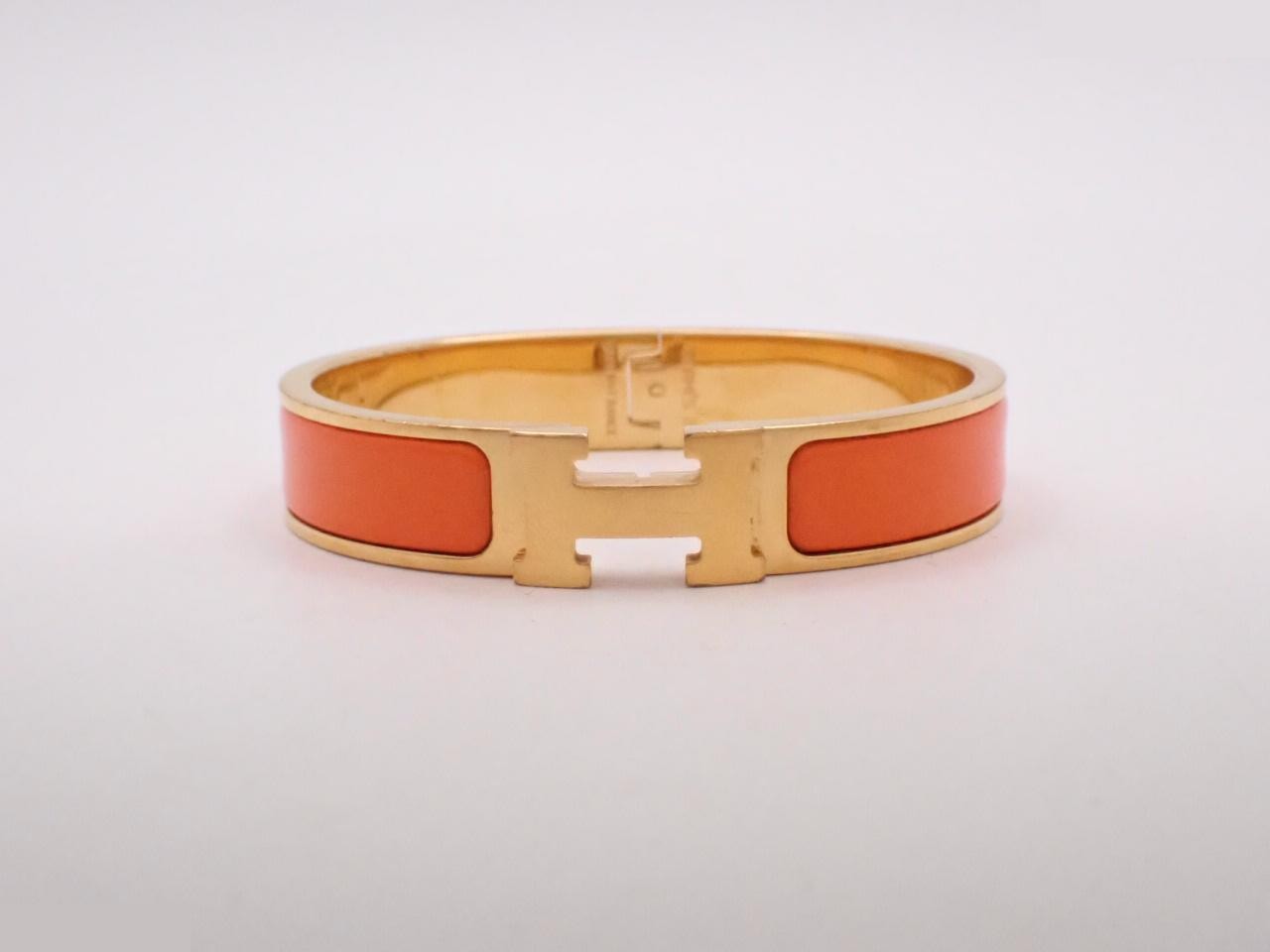 Click Clack Bangle, Orange x Gold, Wrist circumference approx. 16cm