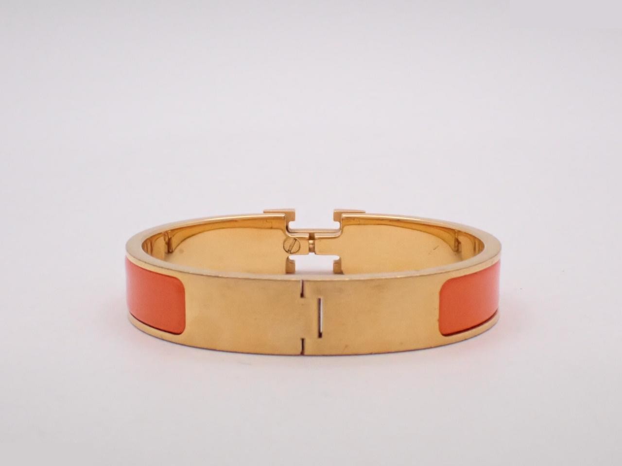 Click Clack Bangle, Orange x Gold, Wrist circumference approx. 16cm — view 2