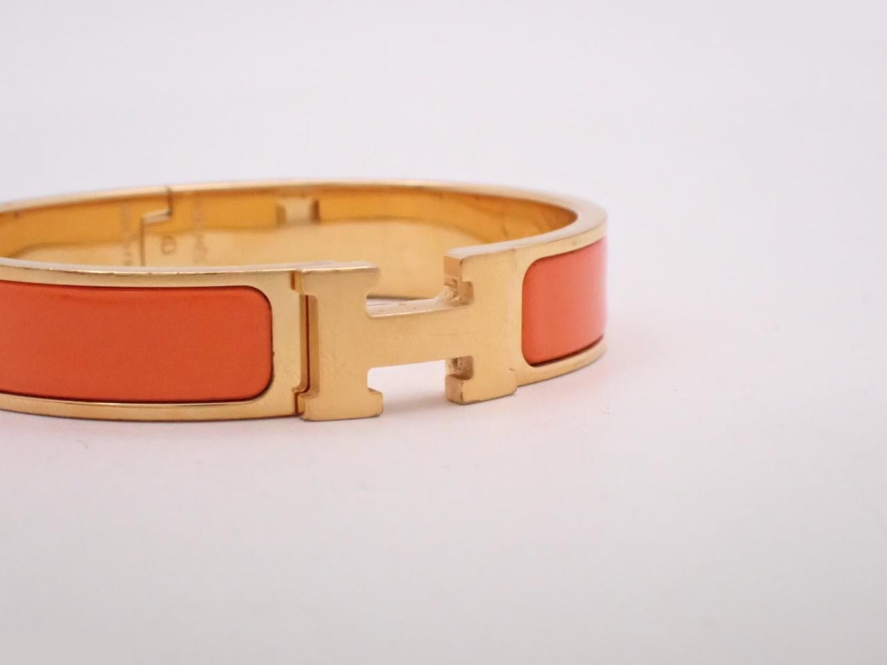 Click Clack Bangle, Orange x Gold, Wrist circumference approx. 16cm — view 3
