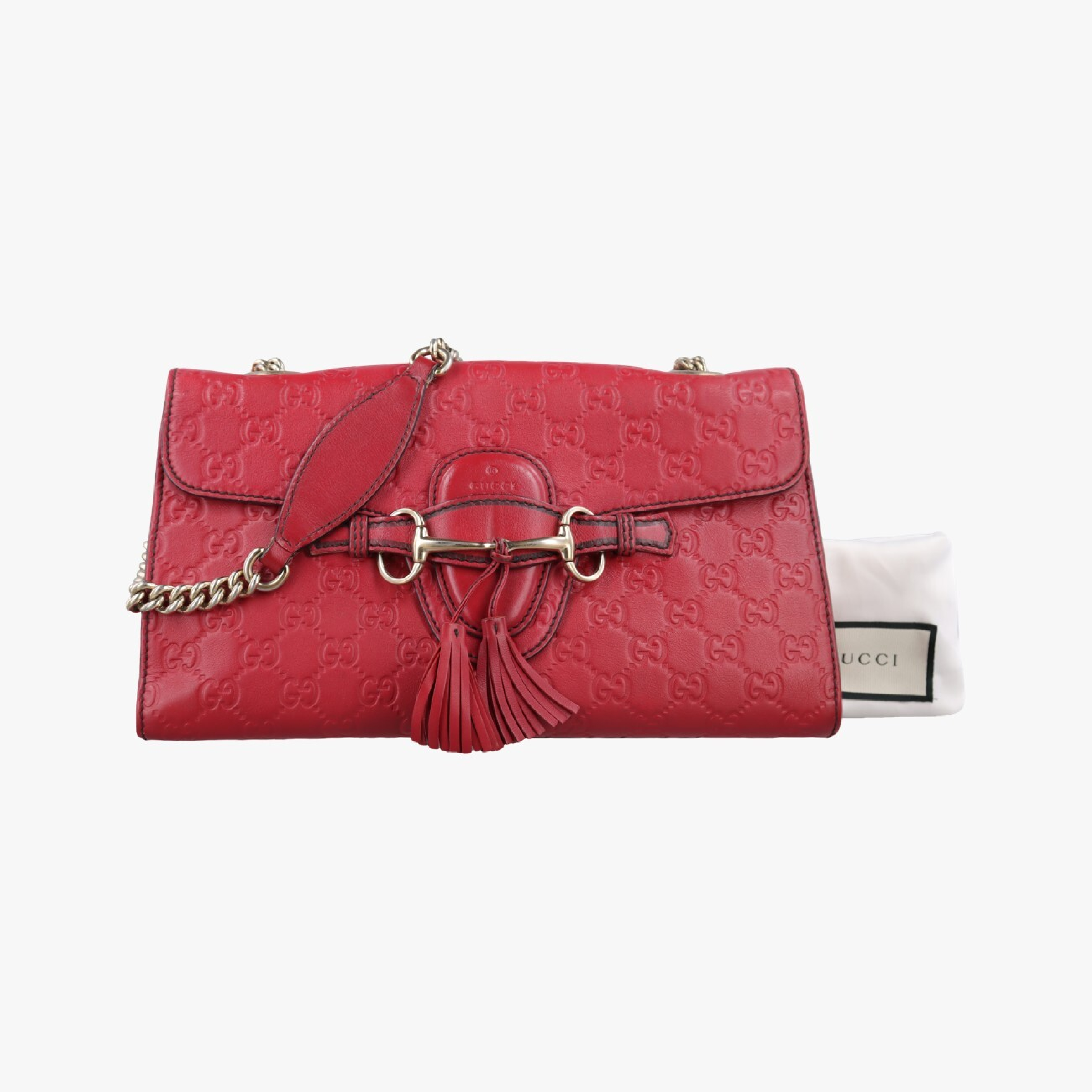 Emily Red Leather Shoulder Bag 295402 I012357694